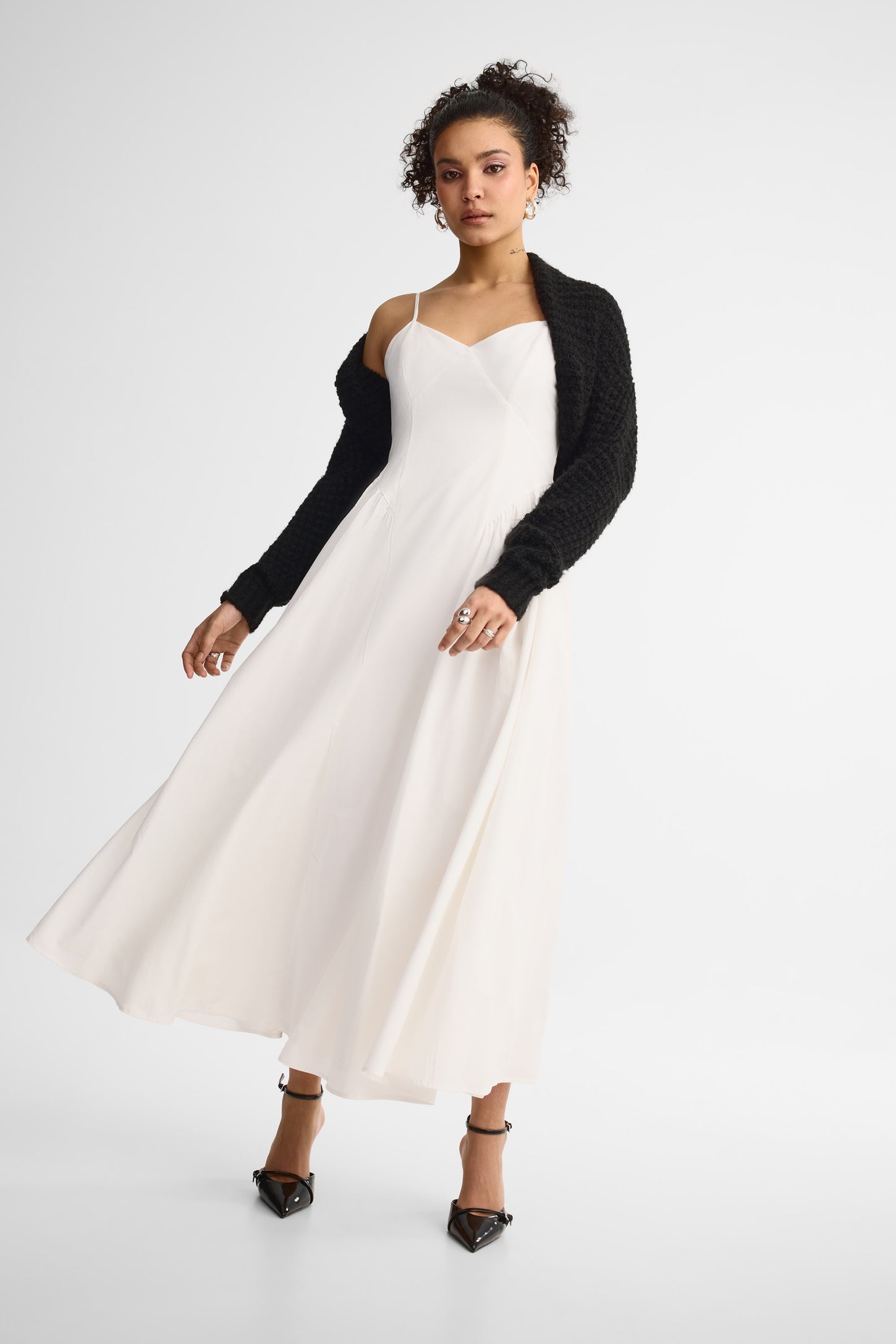 Robe maxi à bretelles coton - Femme && BLANC