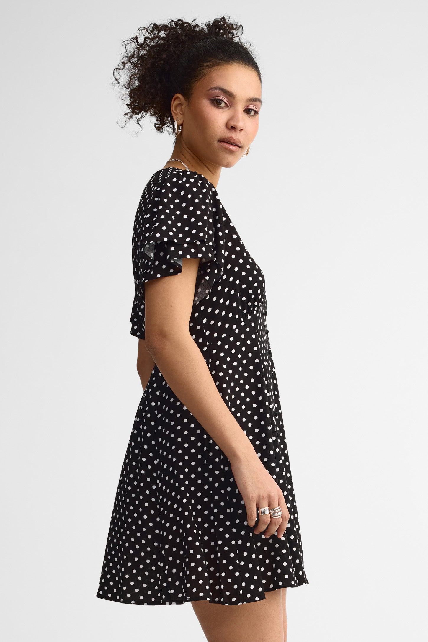 Robe manches courtes - Femme && NOIR/MULTI