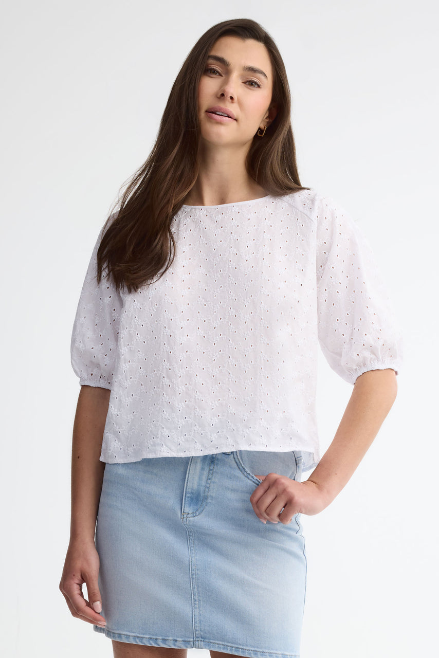 Chemisier manches courtes ballon Femme1