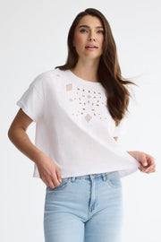 T-shirt à col coupe ample - Femme
 && BLANC