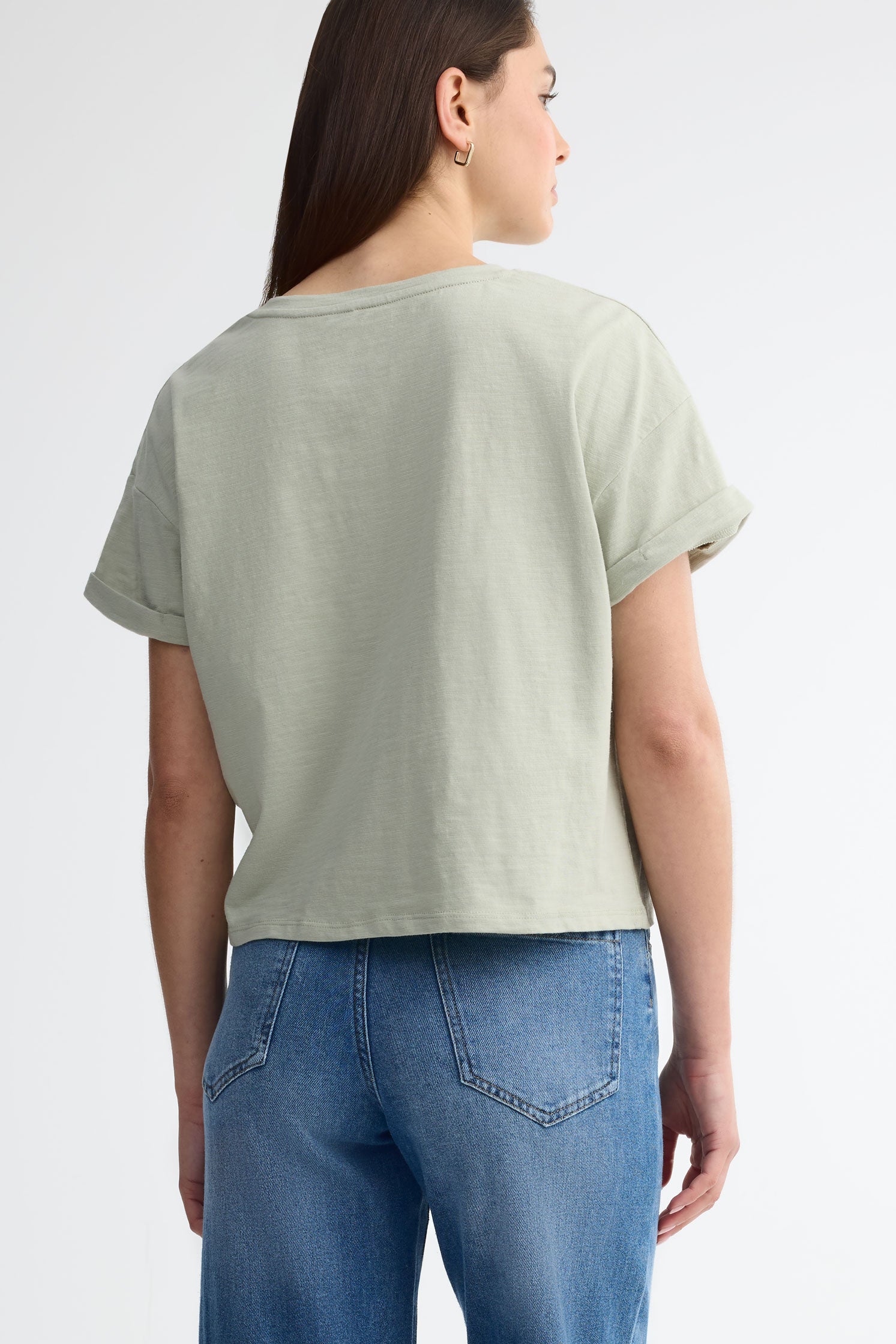 T-shirt à col coupe ample - Femme
 && VERT