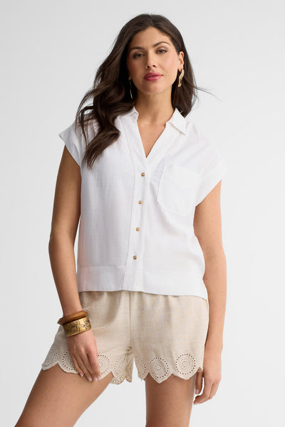 Chemisier Femme Lin Ample - Manches Lanternes, Style Bohème, Léger Et Fluide Pour L'été