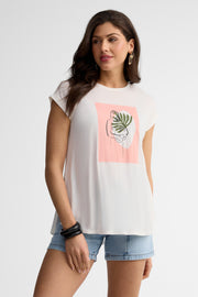 T-shirt col rond modal - Femme && BLANC