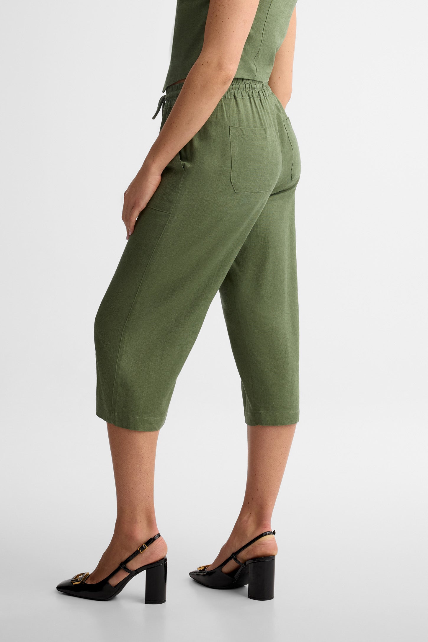Capri jambe large - Femme && KAKI