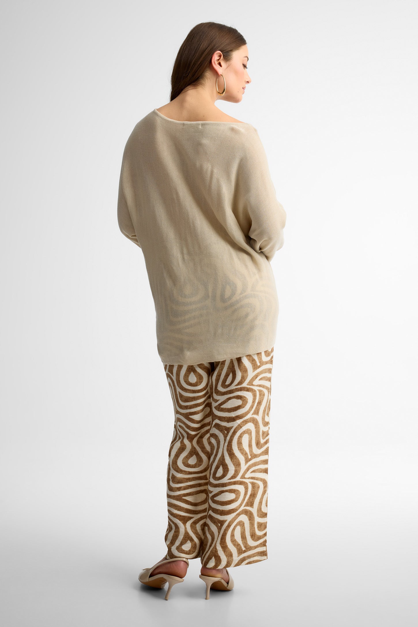 Chandail col bateau tricot - Femme && BEIGE