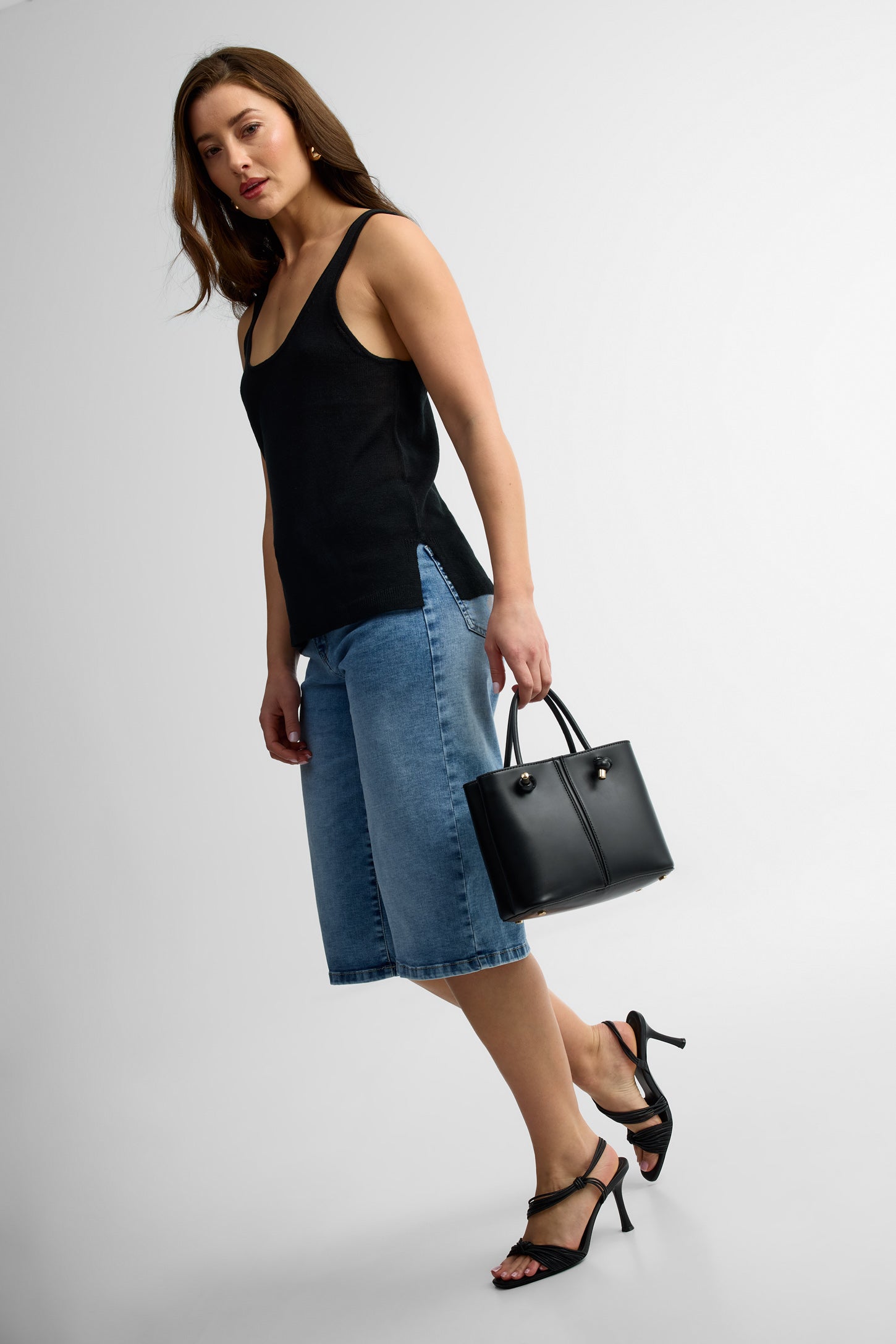 Camisole col dégagé - Femme && NOIR
