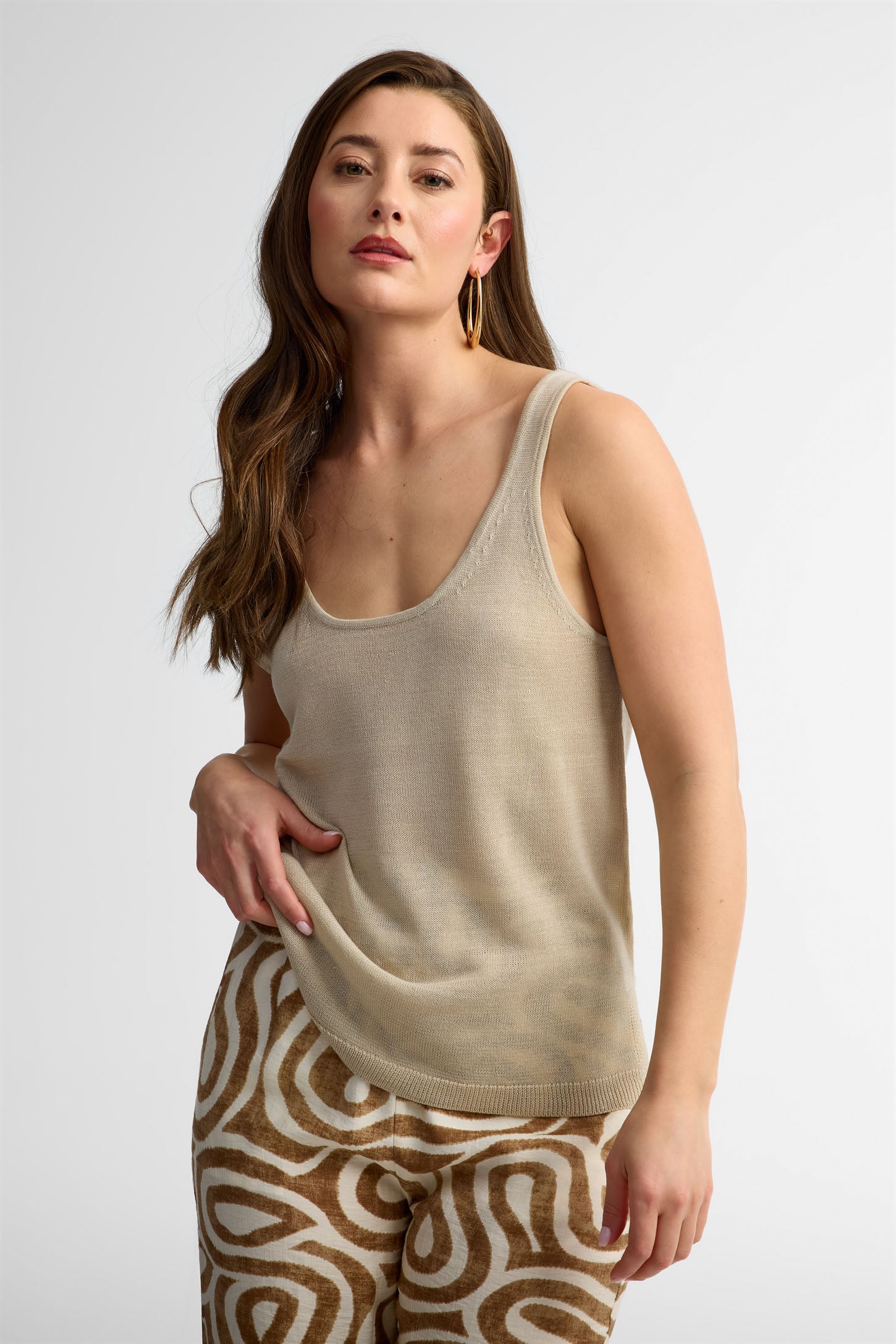 Camisole col dégagé - Femme && BEIGE