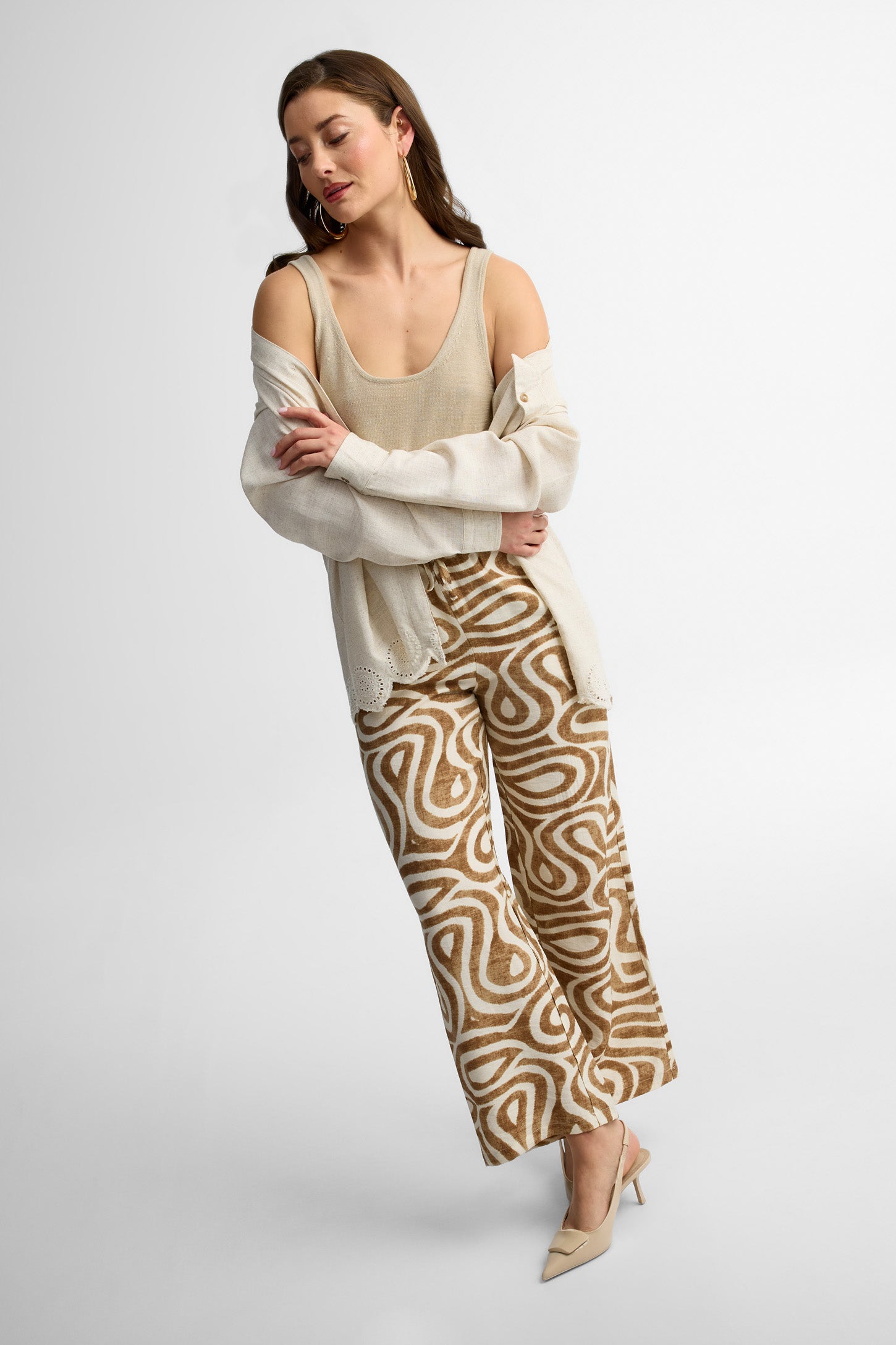 Camisole col dégagé - Femme && BEIGE