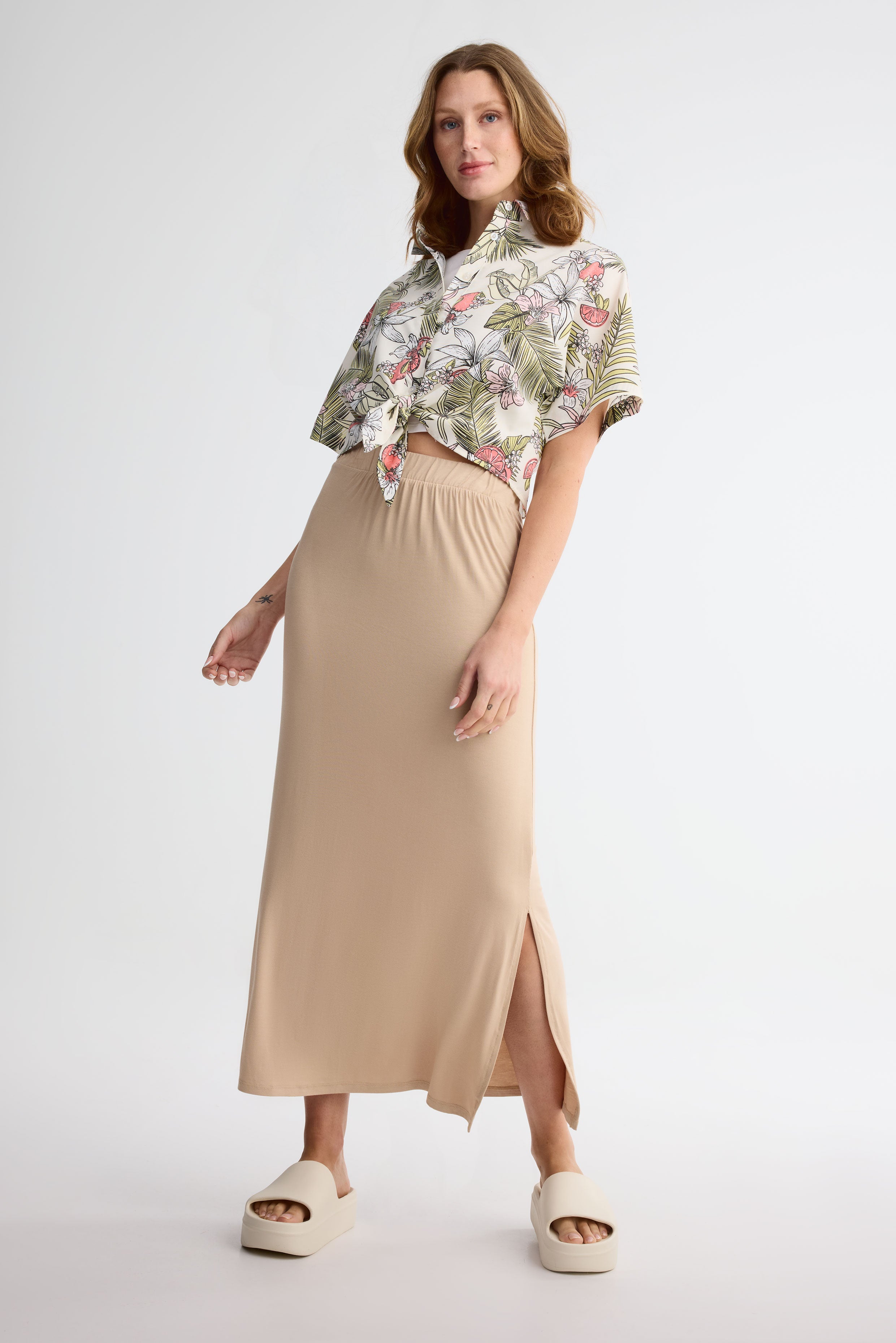 Chemisier manches courtes challis - Femme && JAUNE/MULTI