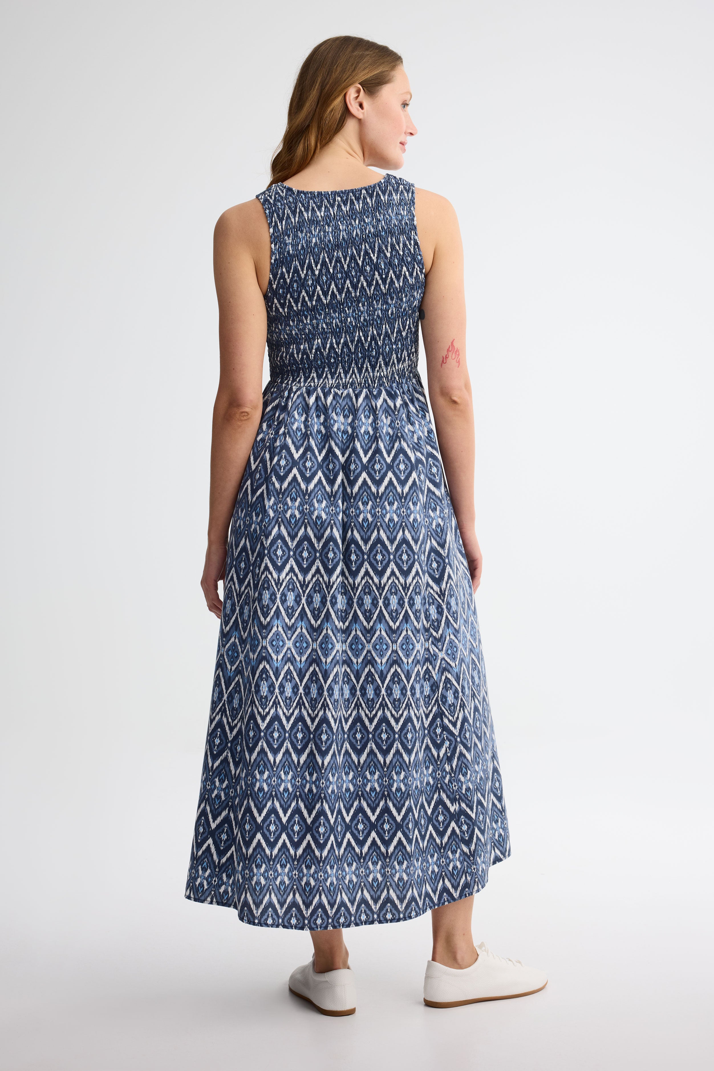 Robe maxi challis - Femme && BLEU MULTI