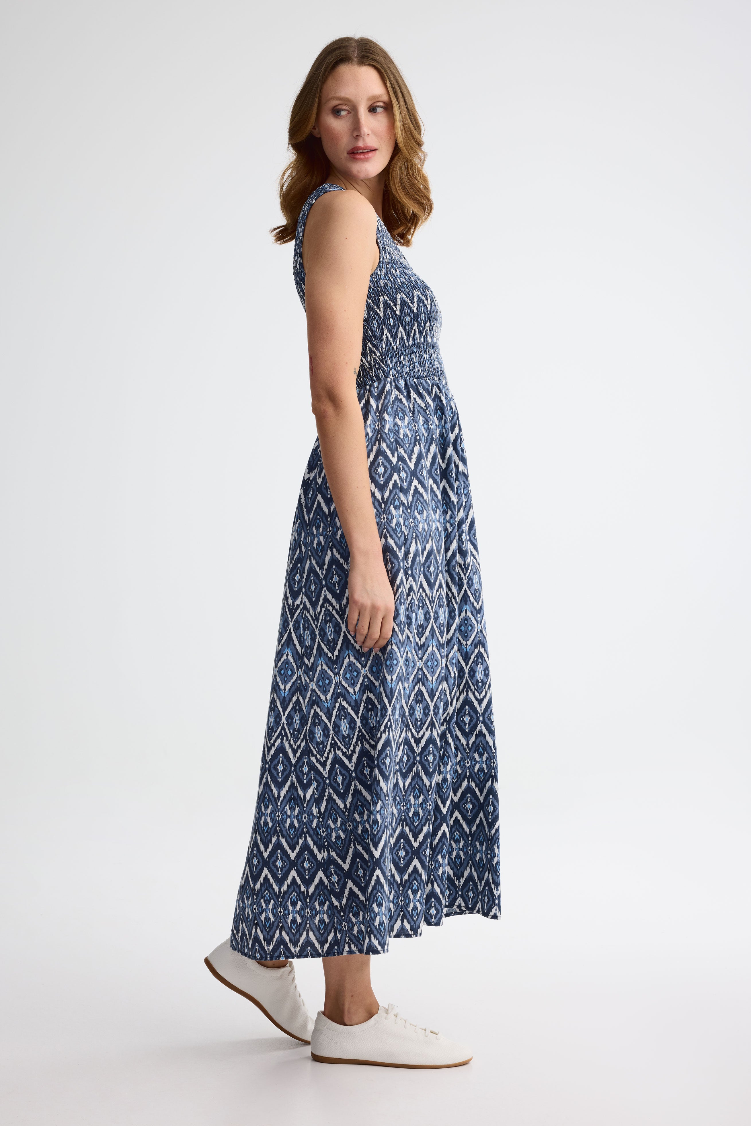 Robe maxi challis - Femme && BLEU MULTI