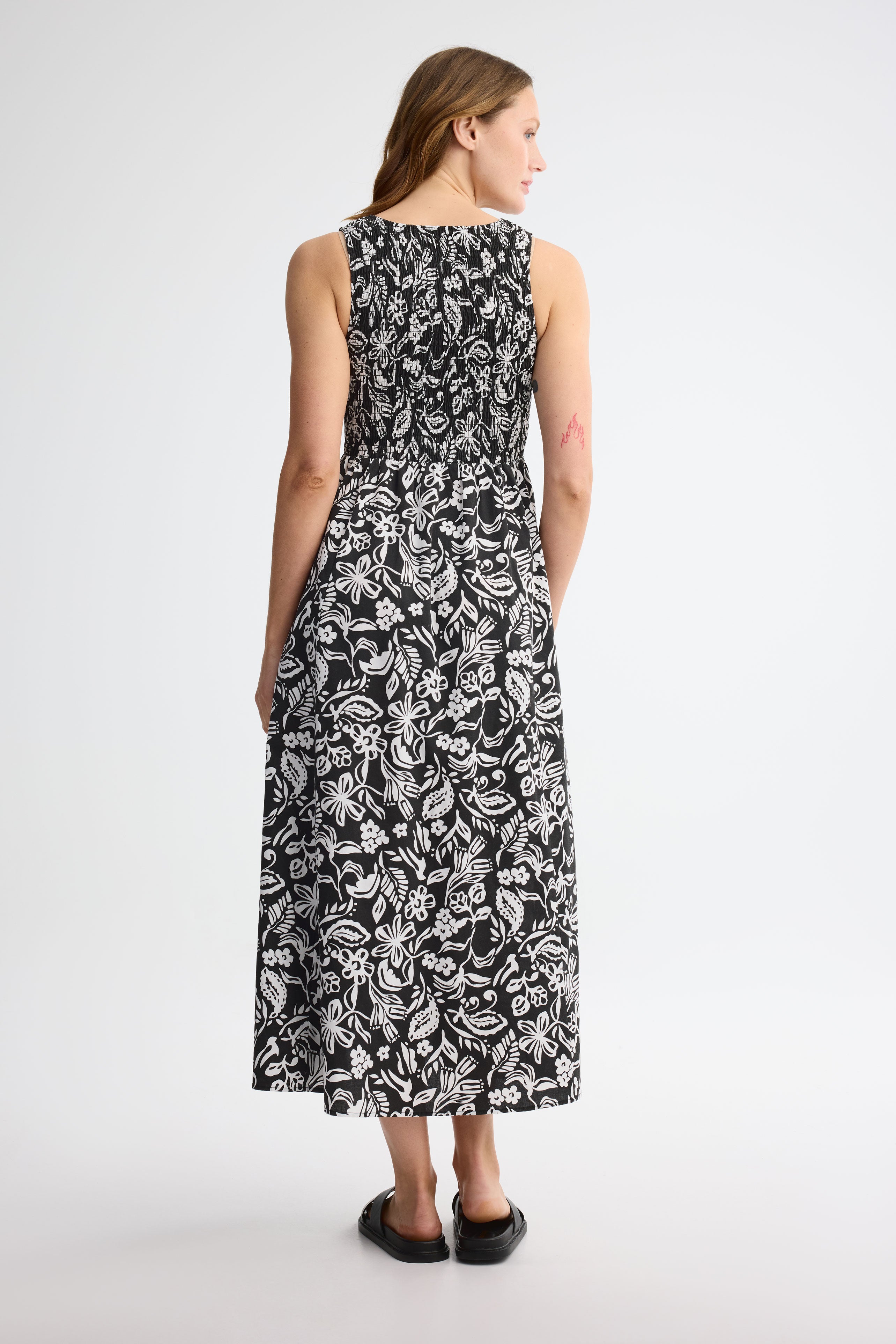 Robe maxi challis - Femme && NOIR/MULTI