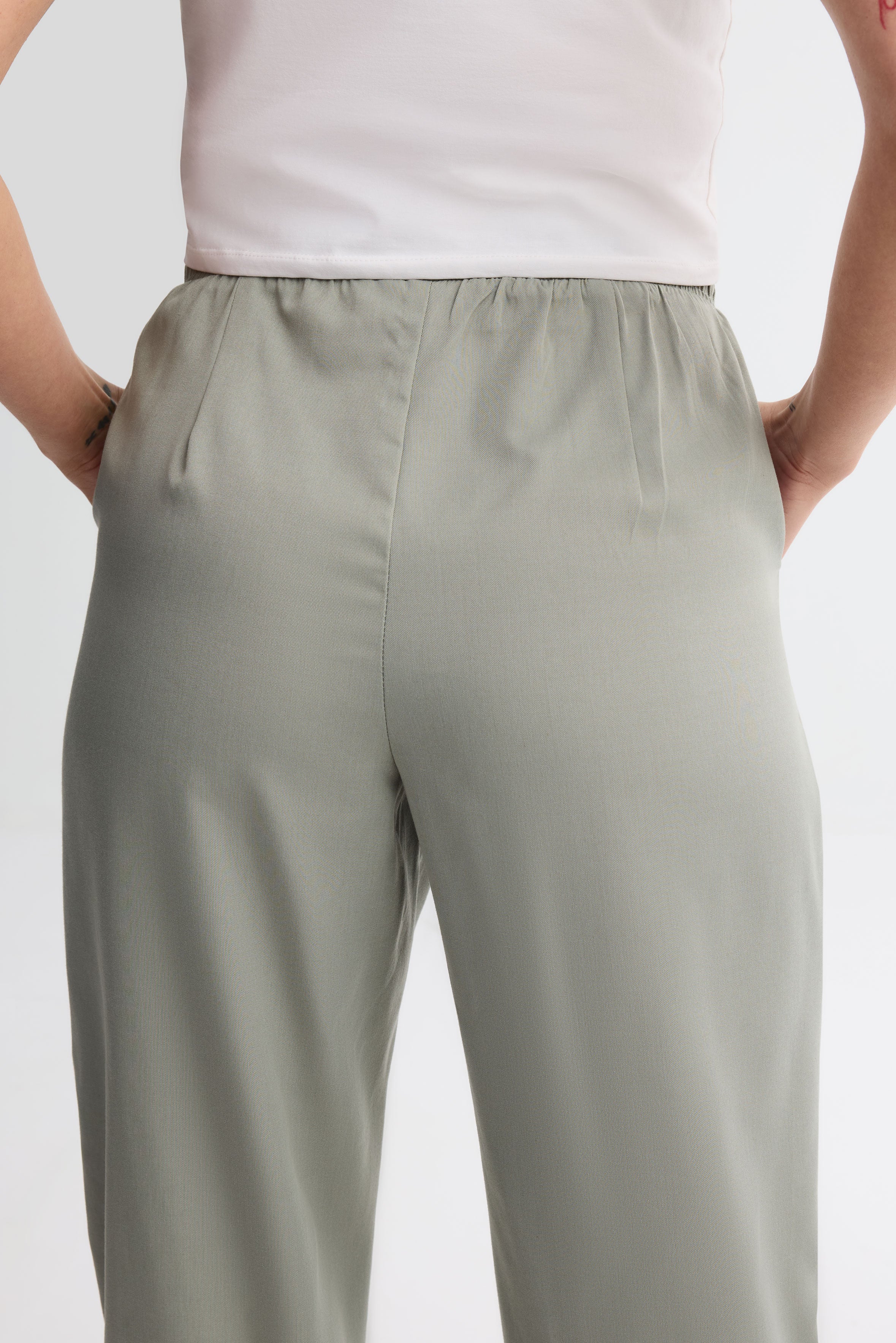 Pantalon jogger challis - Femme && KAKI