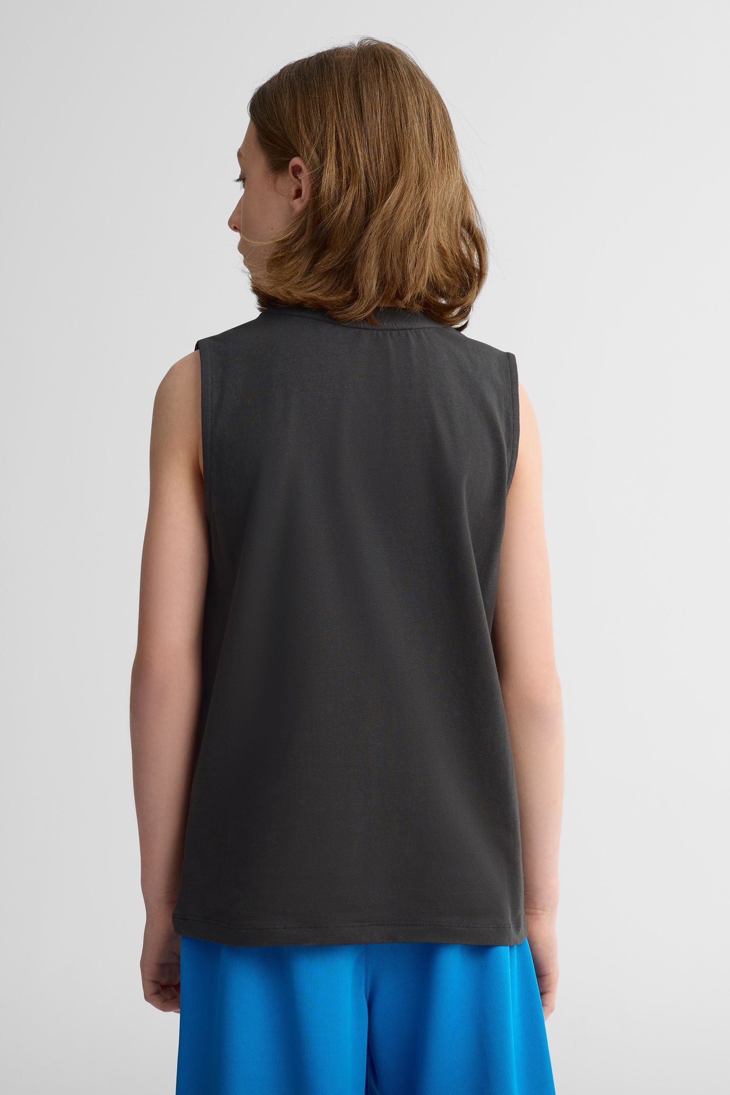 Camisole col rond coton - Ado garçon && NOIR