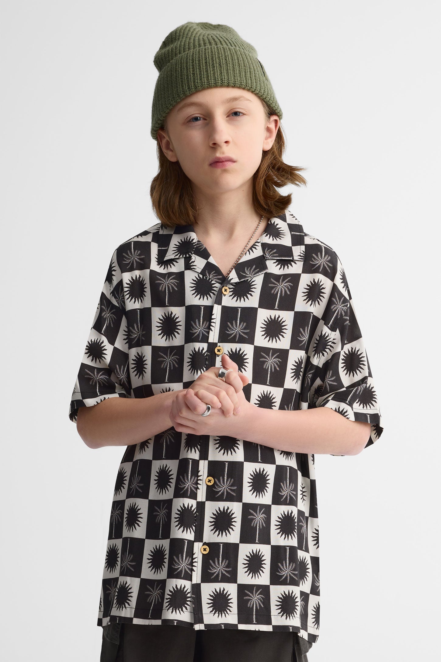 Chemise manches courtes challis - Ado garçon && NOIR/MULTI