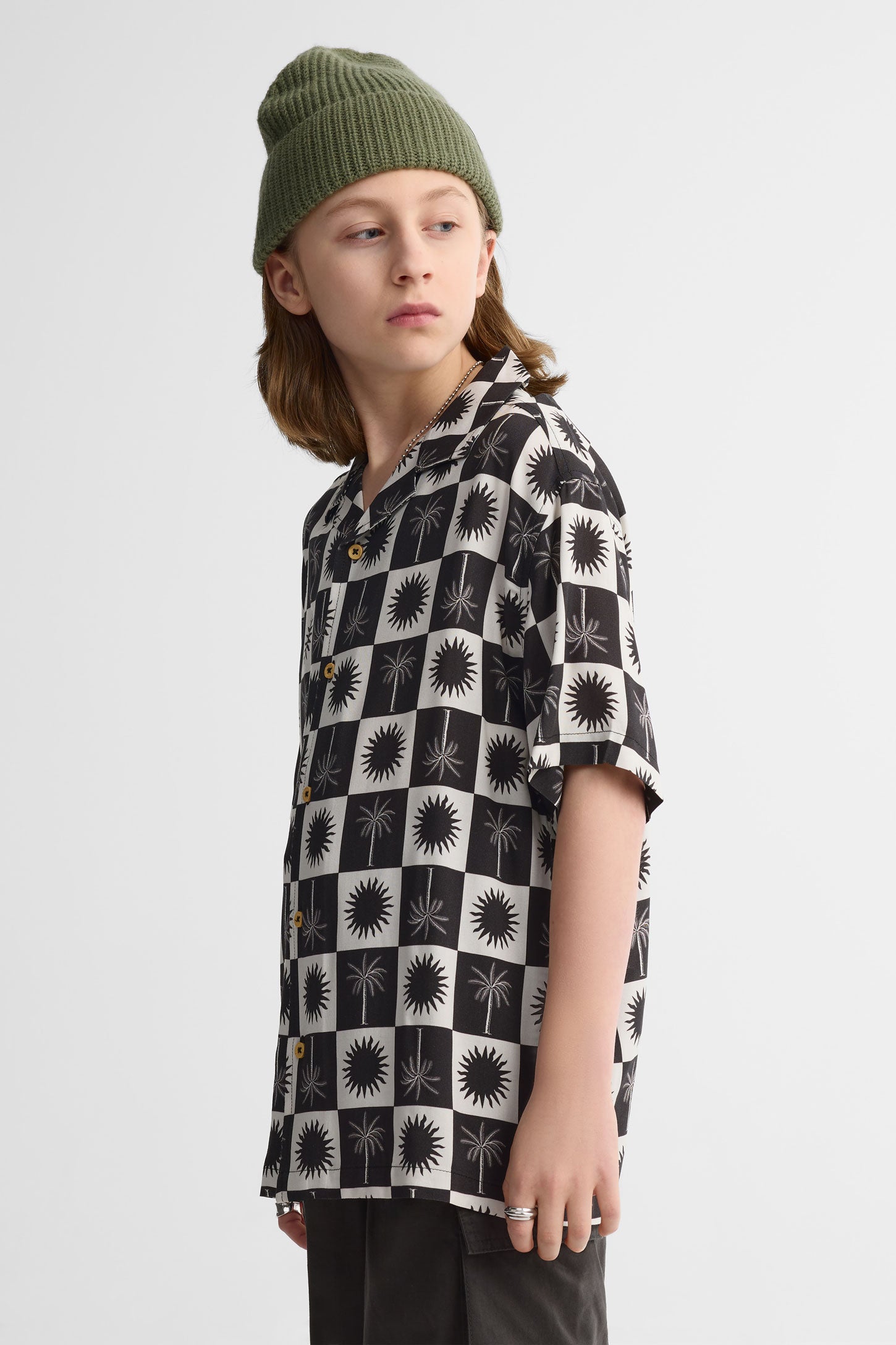 Chemise manches courtes challis - Ado garçon && NOIR/MULTI