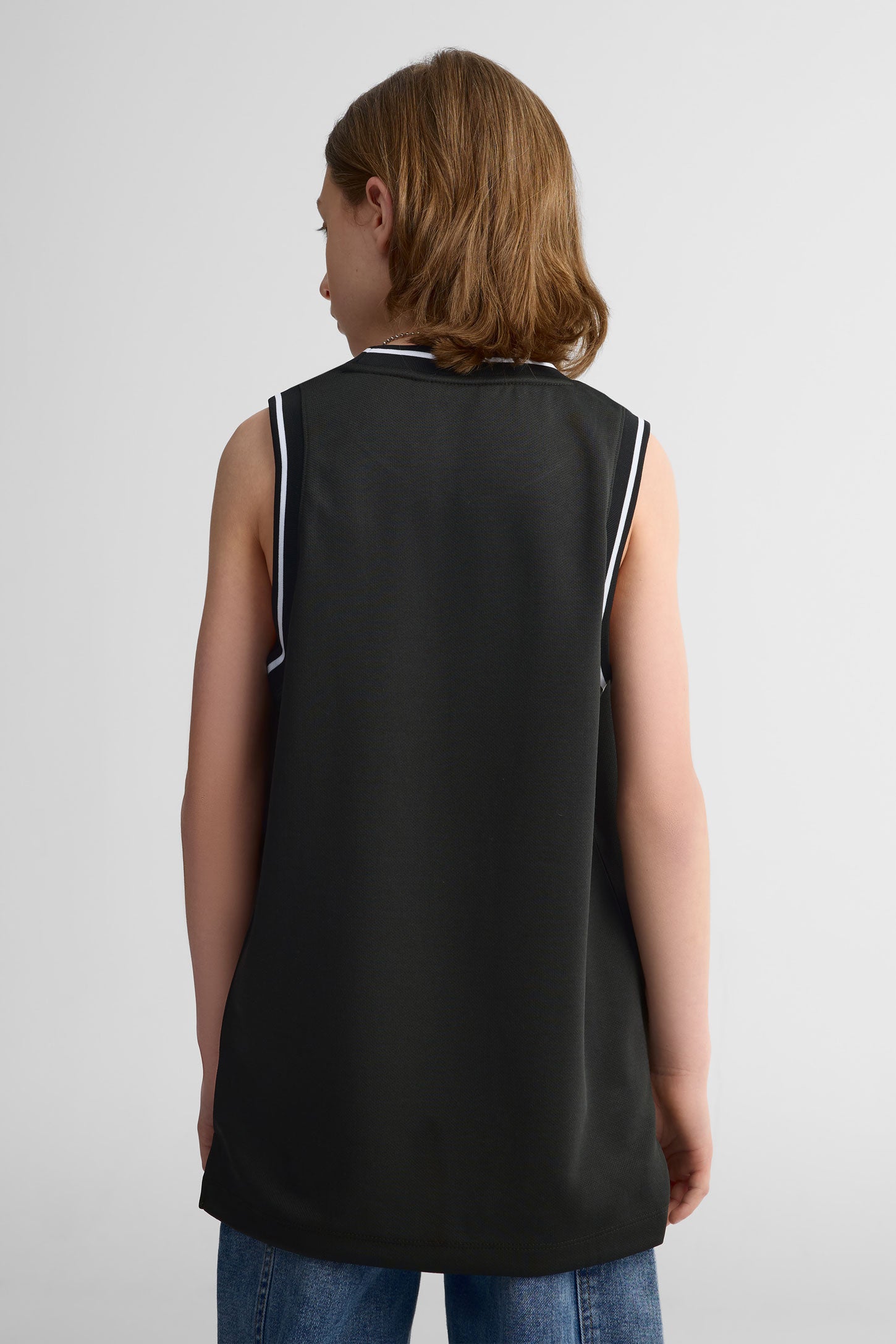 Camisole basket surdimensionnée - Ado garçon && NOIR
