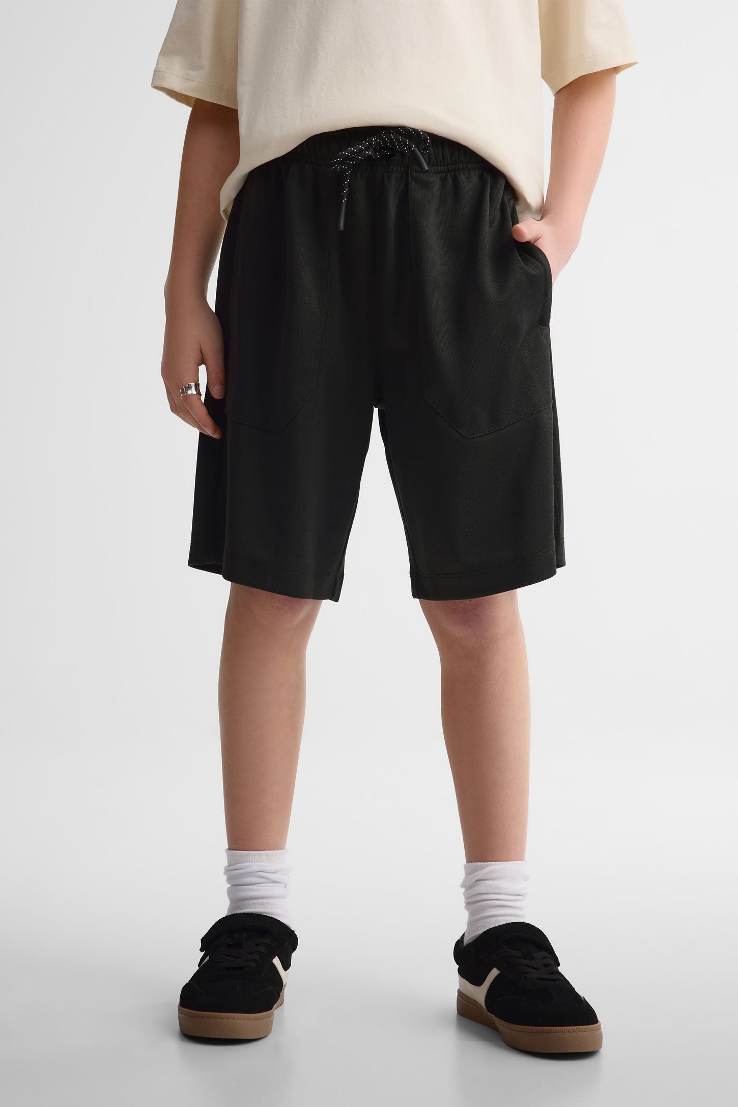 Short bermuda ample coton - Ado garçon && NOIR