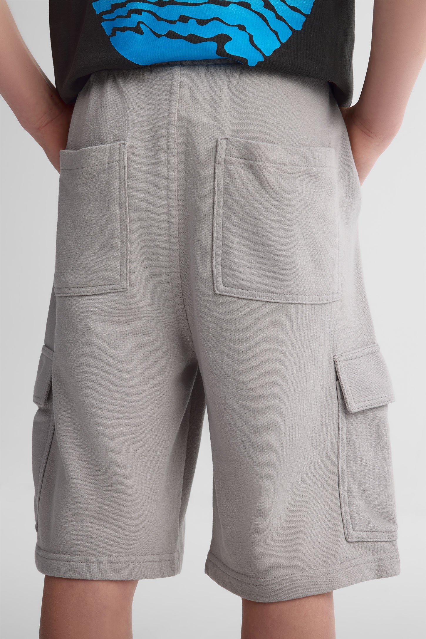 Bermuda cargo coton ouaté - Ado garçon && GRIS