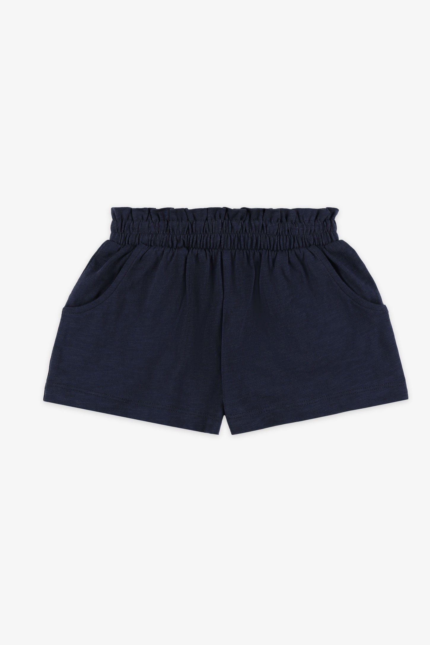 Short taille élastique coton, 2/20$ - Enfant fille && BLEU MARINE