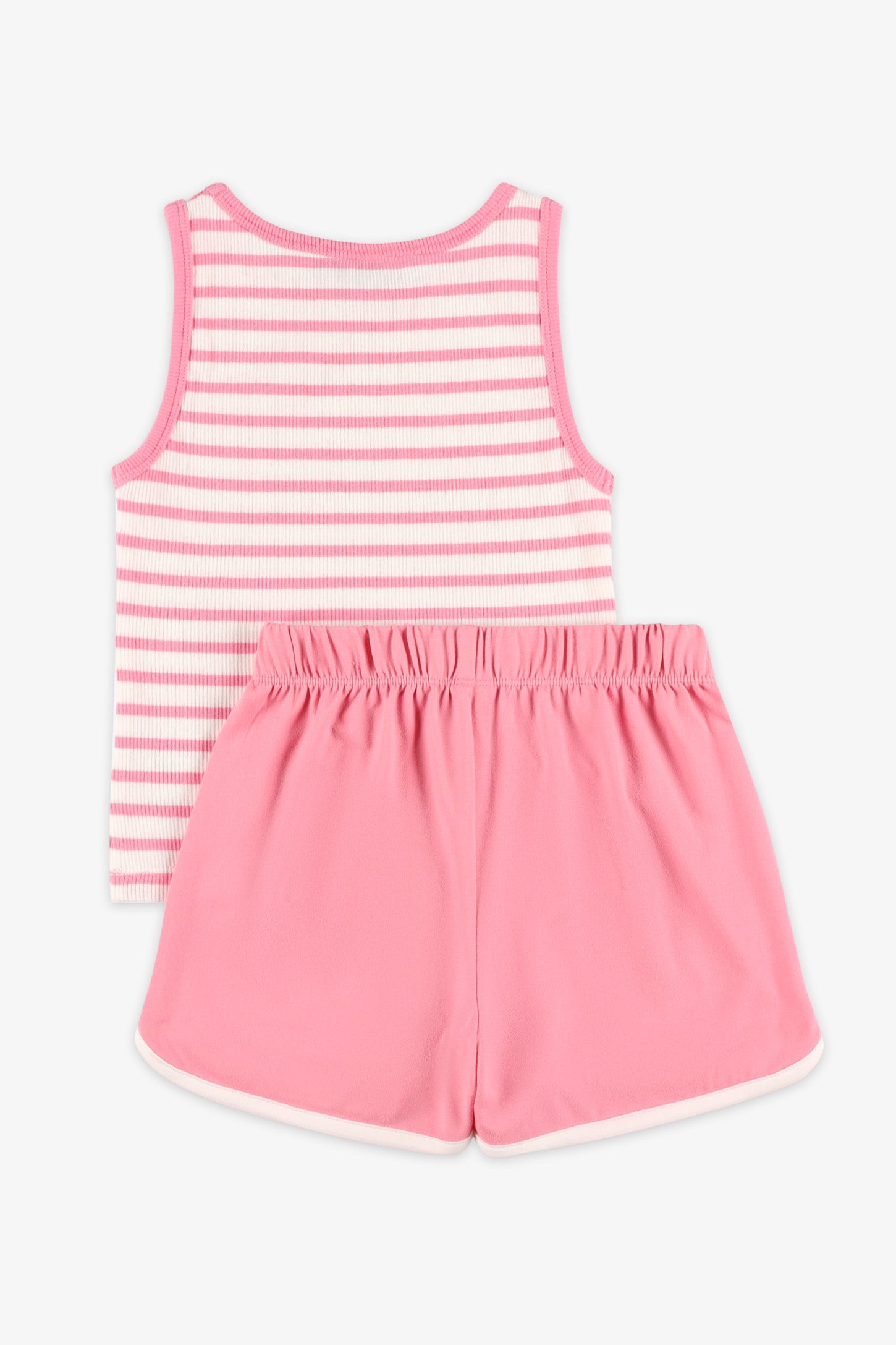 Ensemble ligné camisole et short – Enfant fille && ROSE MULTI