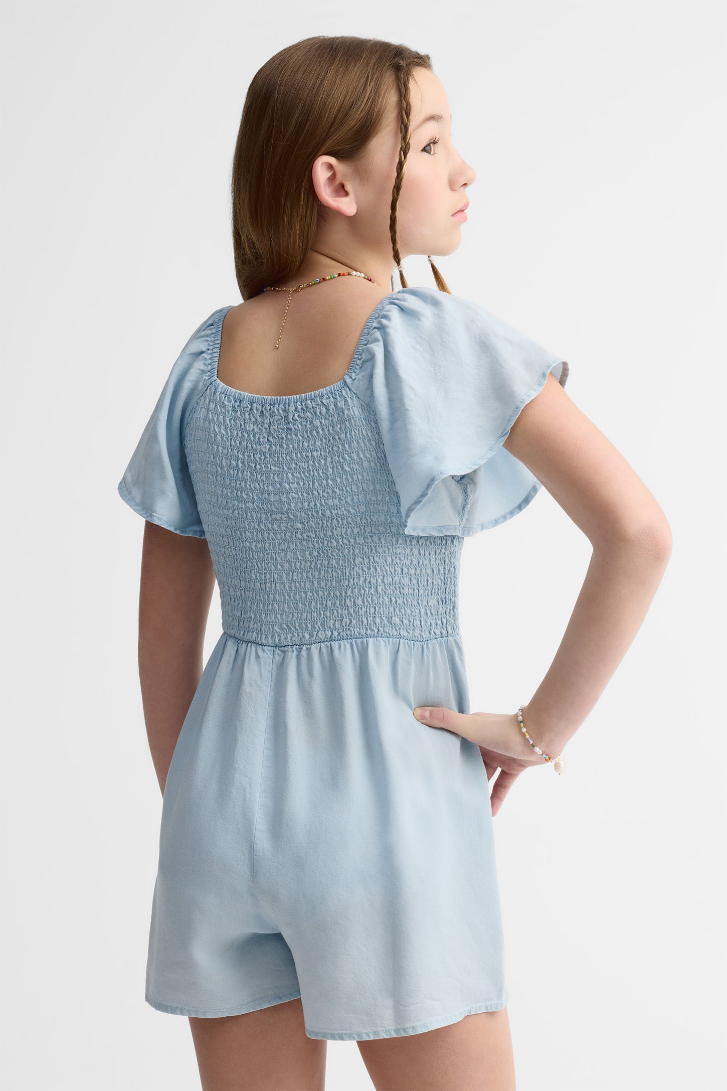 Combi-short en lyocell - Ado fille && BLEU PALE