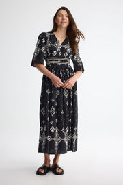 Robe maxi imprimée - Femme && NOIR