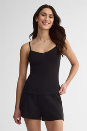 Camisole bretelles fines - Femme && NOIR