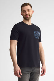 T-shirt col rond à poche coton, 2/30$ - Homme && NOIR