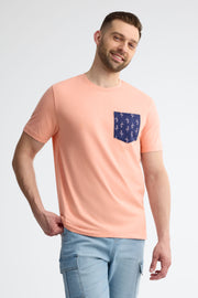 T-shirt col rond à poche coton, 2/30$ - Homme && ROSE