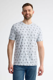 T-shirt col rond coton, 2/30$ - Homme && BLEU MULTI