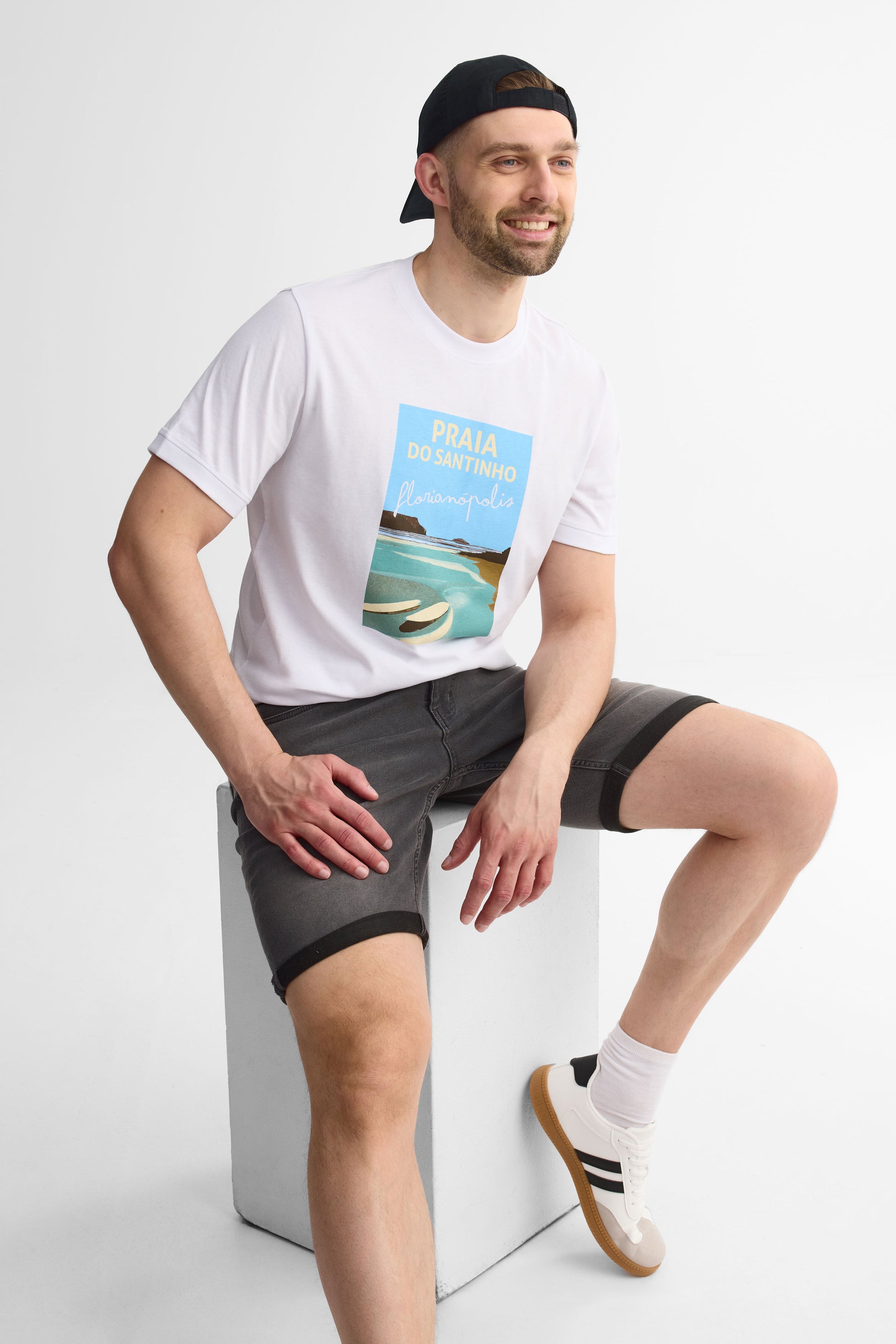 T-shirt col rond coton, 2/30$ - Homme && BLANC MULTI