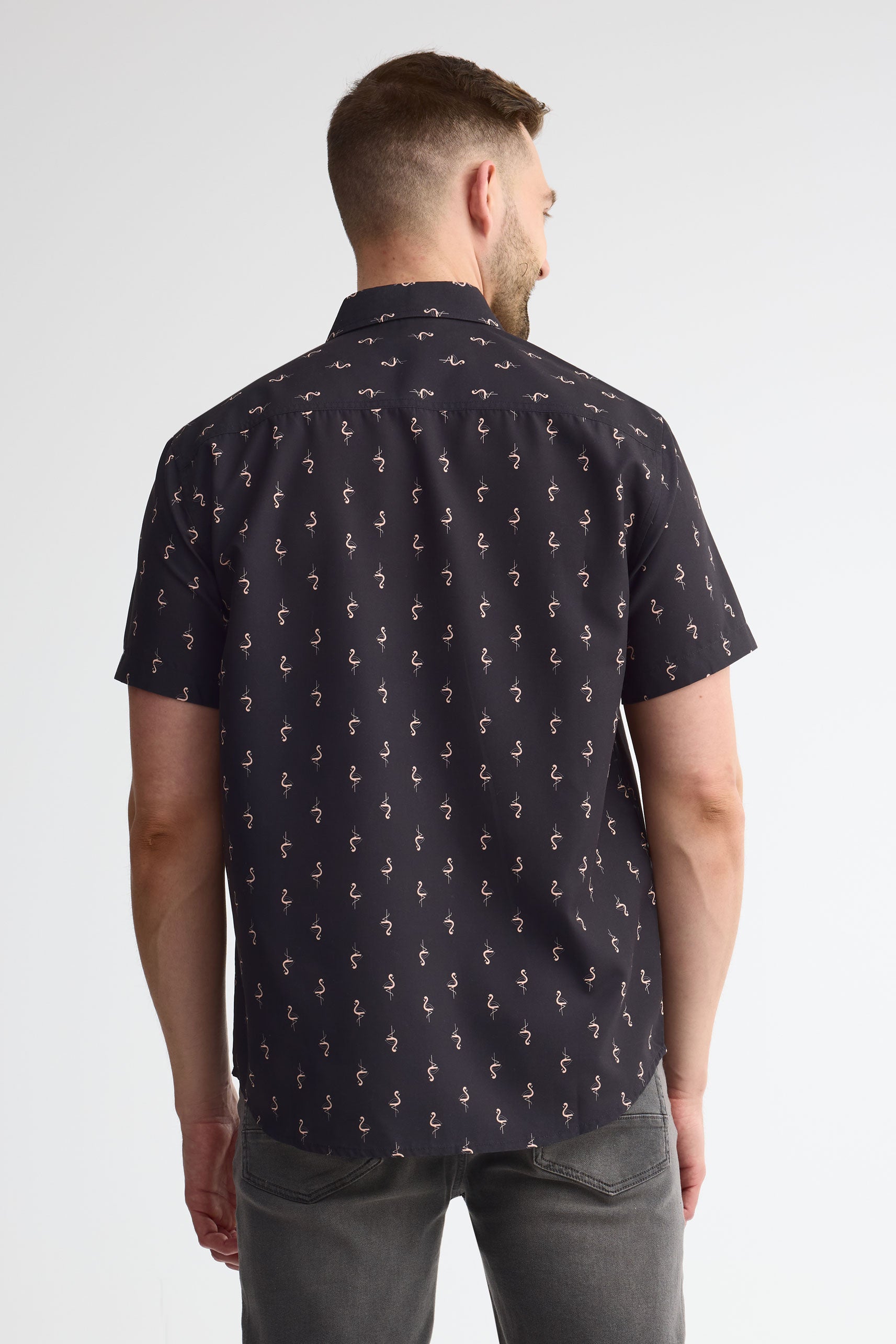 Chemise manches courtes imprimée - Homme && NOIR/MULTI