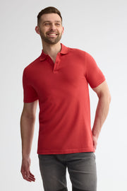 Polo manches courtes coton piqué - Homme && ROUGE