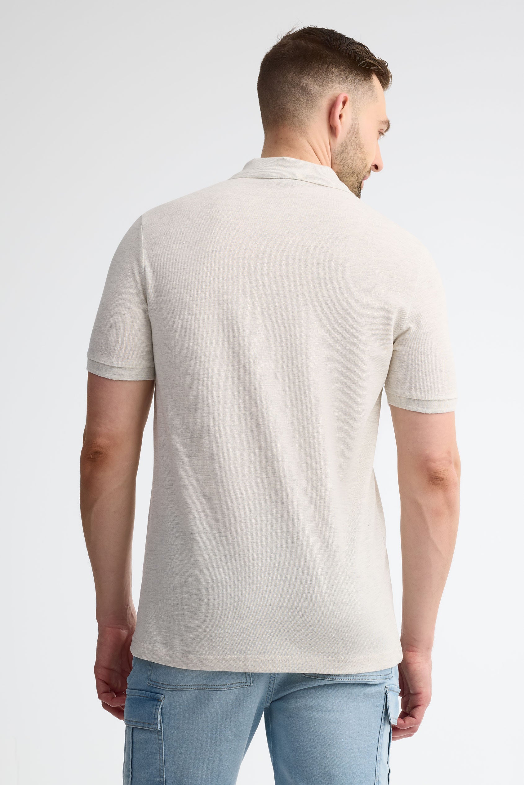 Polo manches courtes coton piqué - Homme && BEIGE