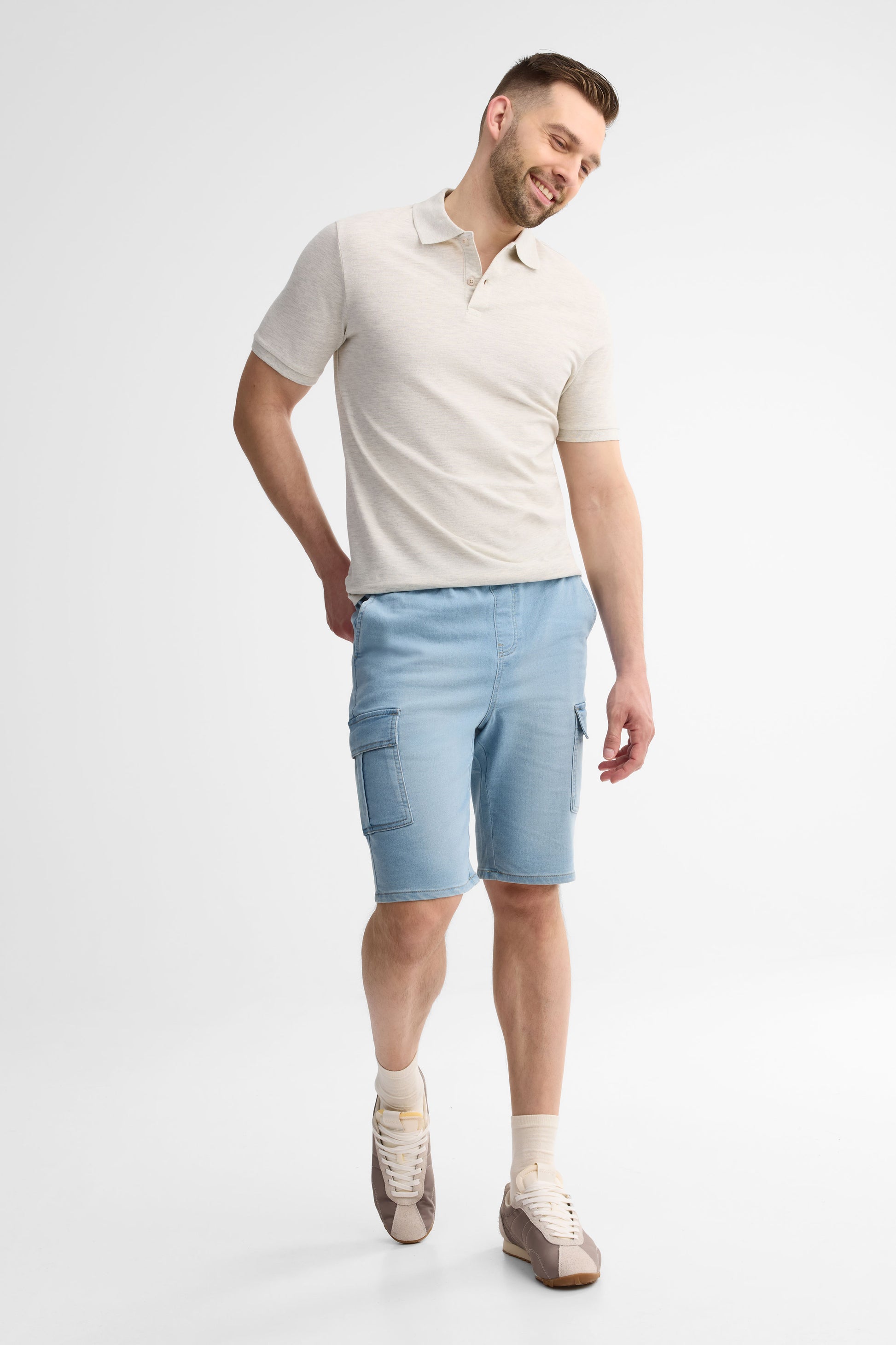 Polo manches courtes coton piqué - Homme && BEIGE