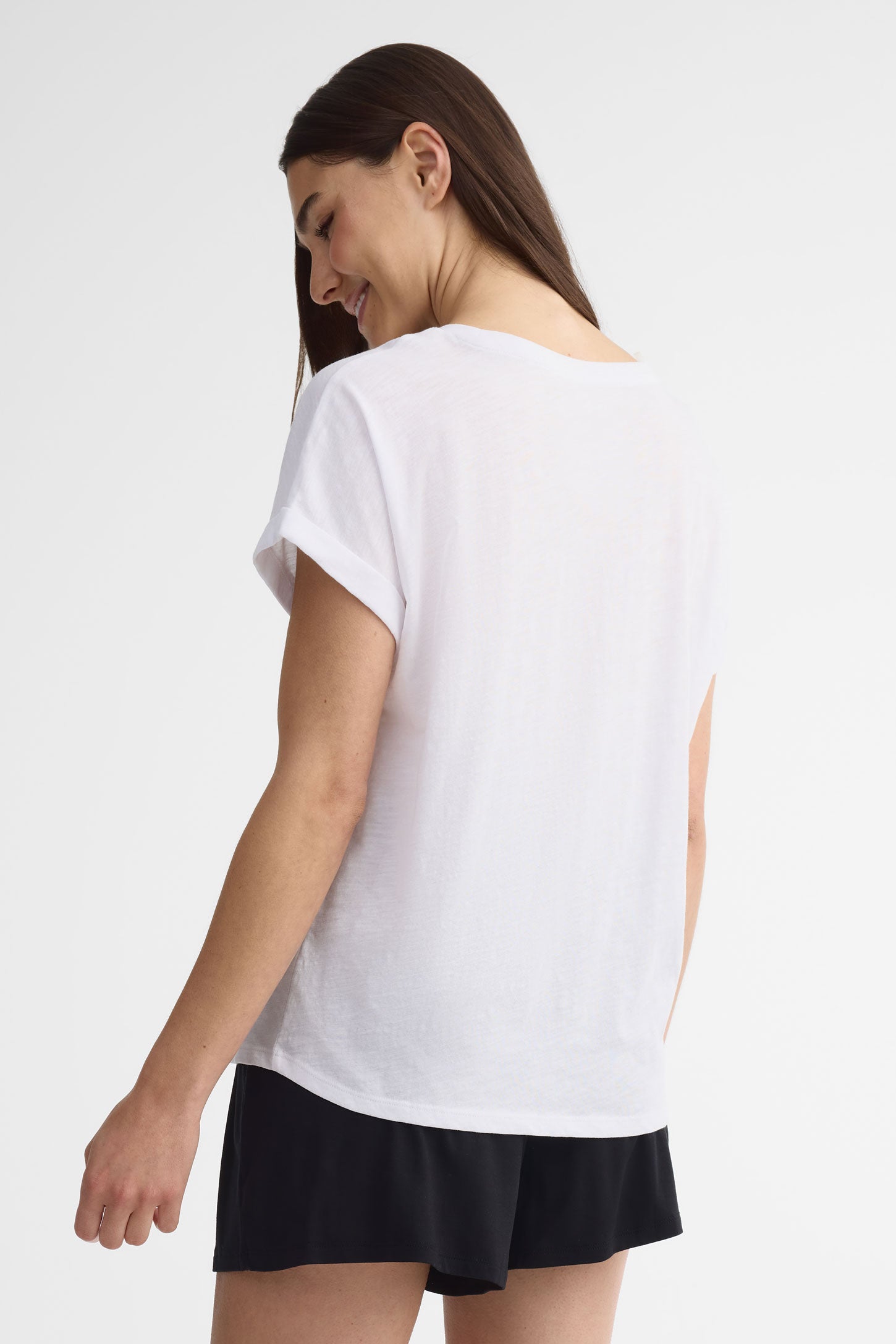 T-shirt col rond coupe ample coton, 2/30$ - Femme && BLANC