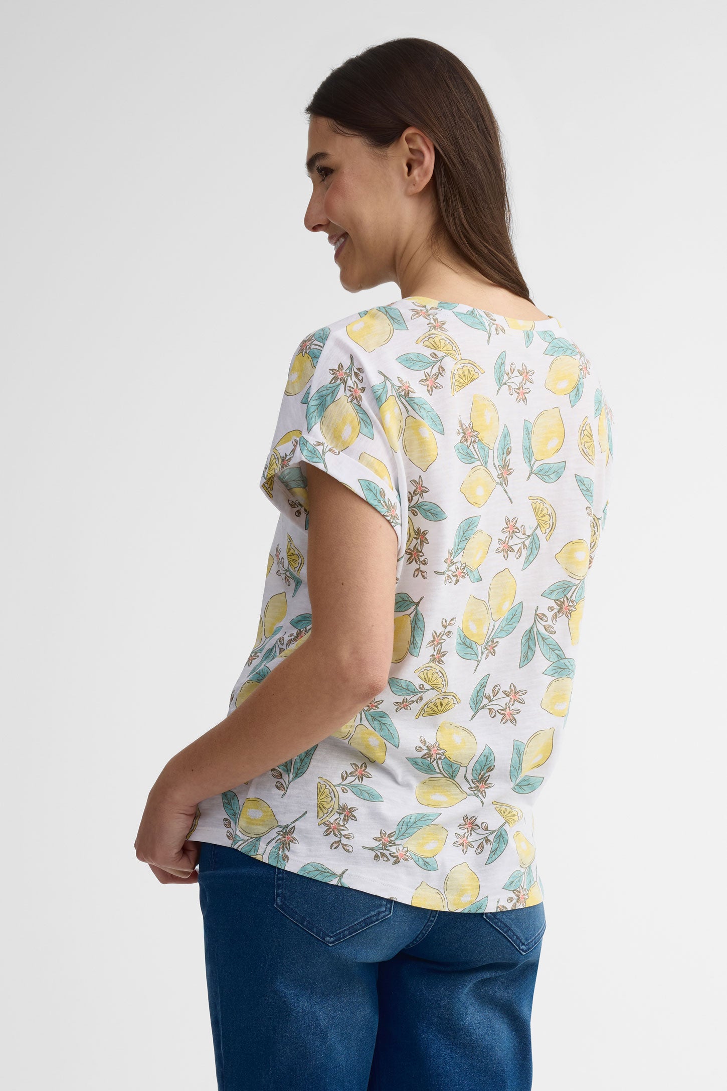 T-shirt col rond coupe ample coton, 2/30$ - Femme && BLANC MULTI