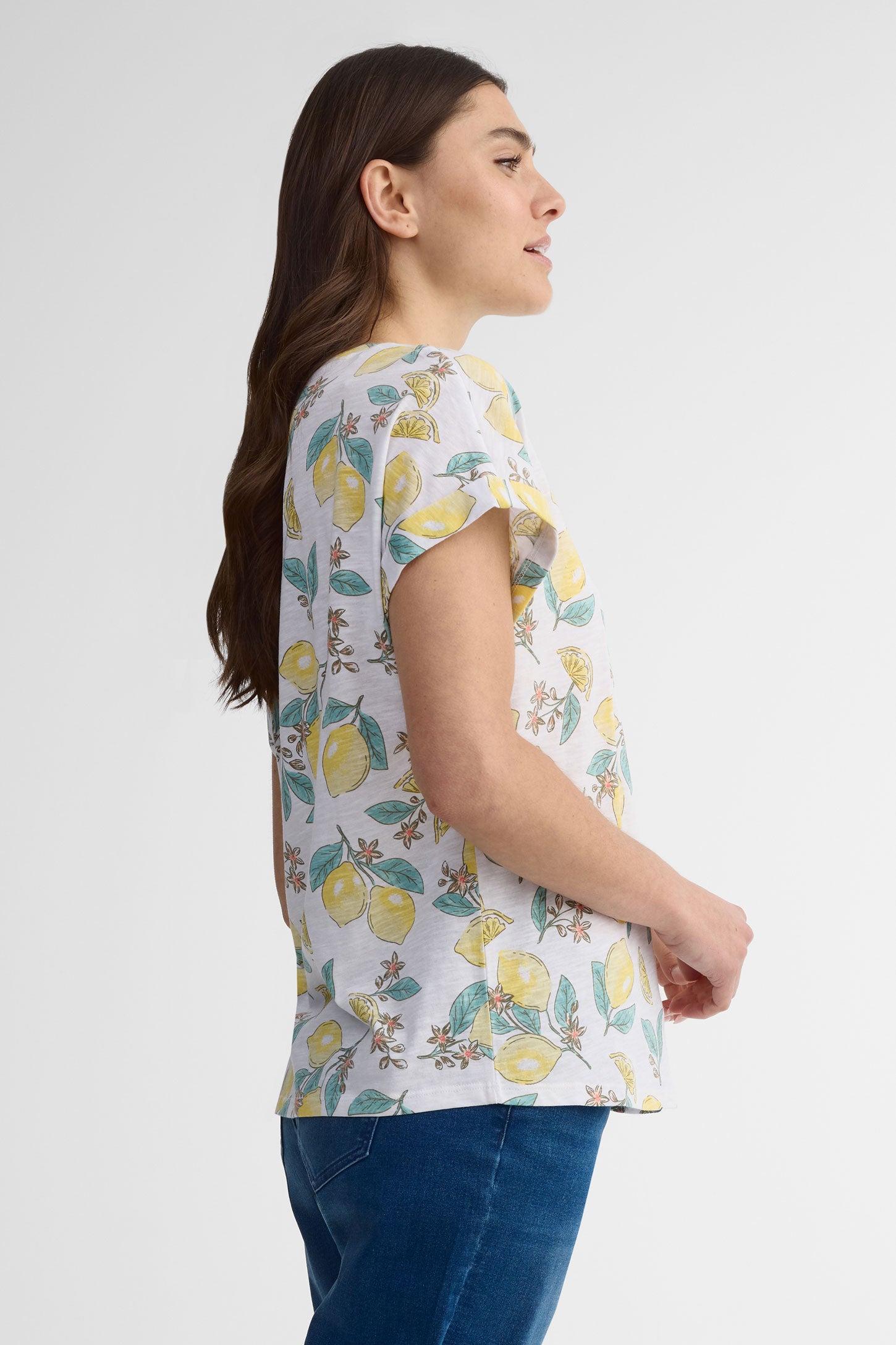 T-shirt col rond coupe ample coton, 2/30$ - Femme && BLANC MULTI
