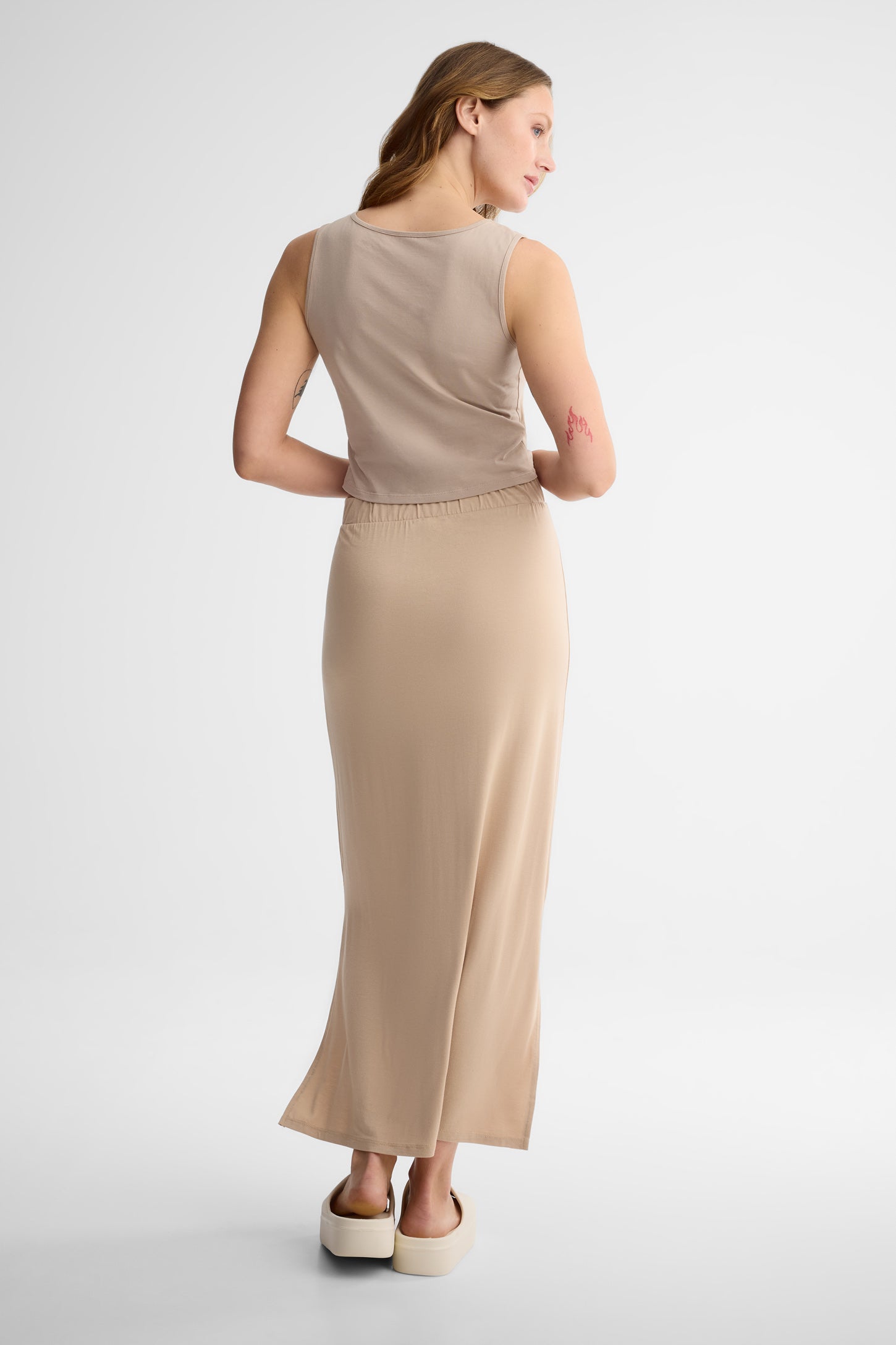 Jupe maxi ''pull-on'' - Femme && BEIGE