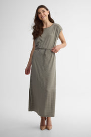 Robe maxi manches courtes - Femme && KAKI/MULTI