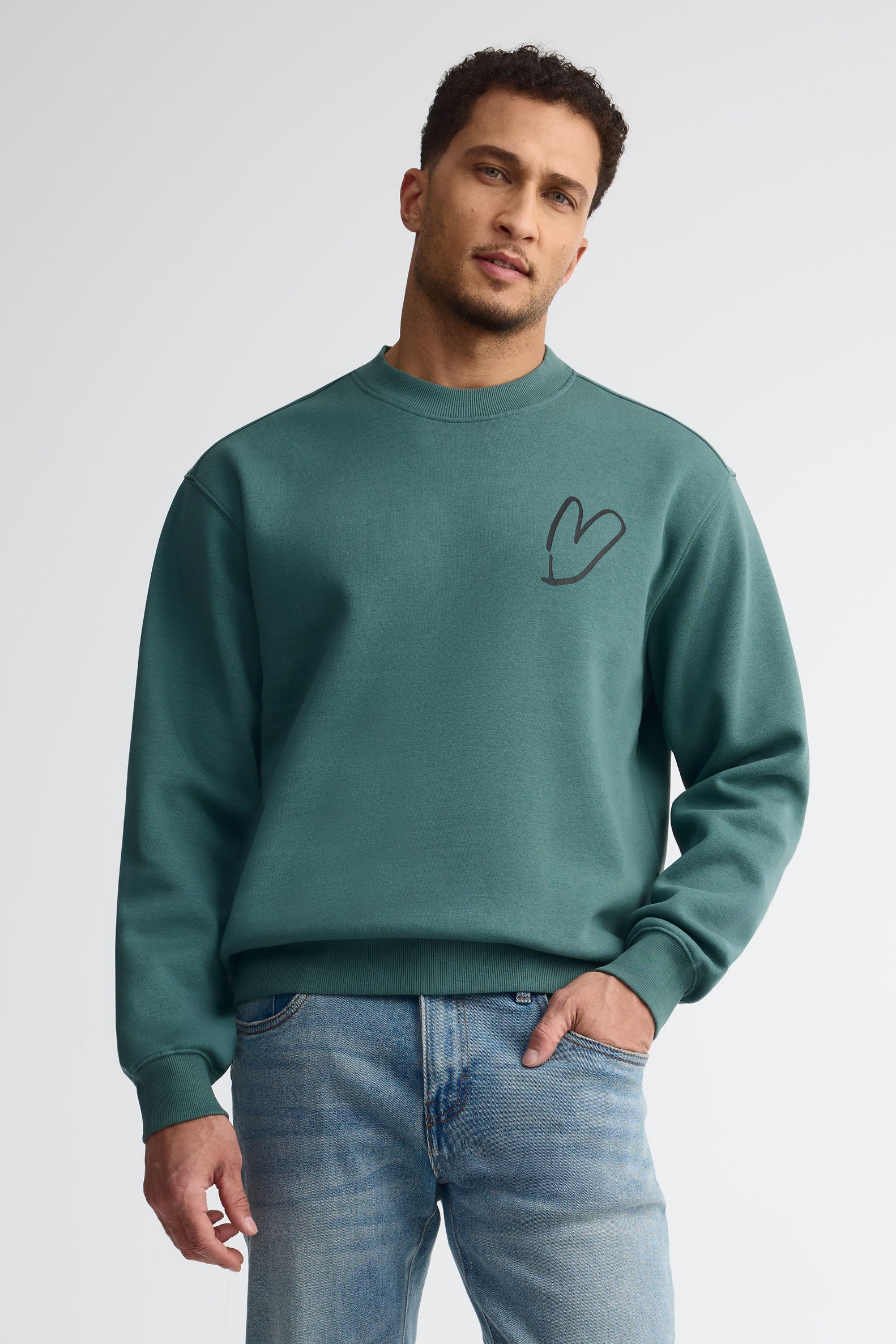 Chandail col rond ouaté - Unisexe adulte && VERT