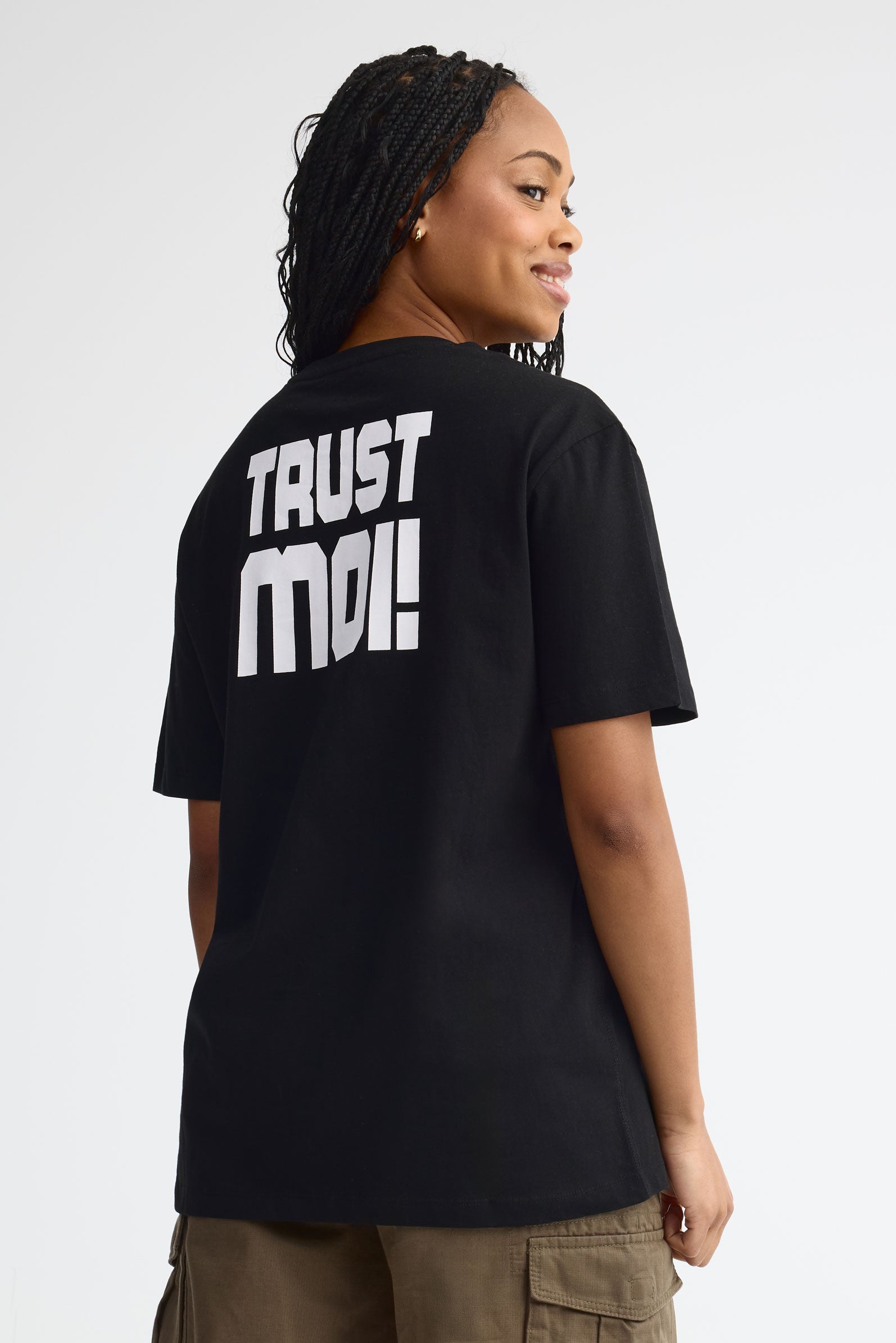 T-shirt col rond imprimé - Adulte unisexe && NOIR