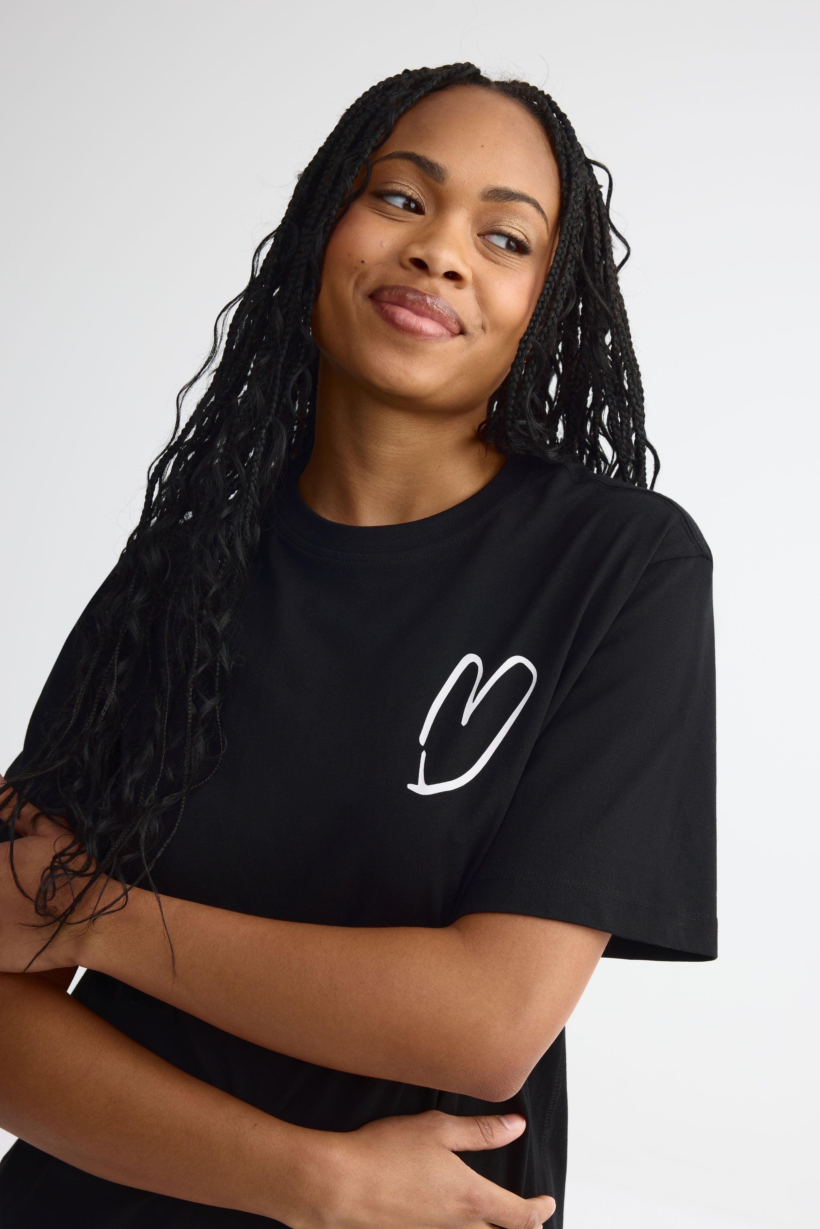 T-shirt col rond imprimé - Adulte unisexe && NOIR