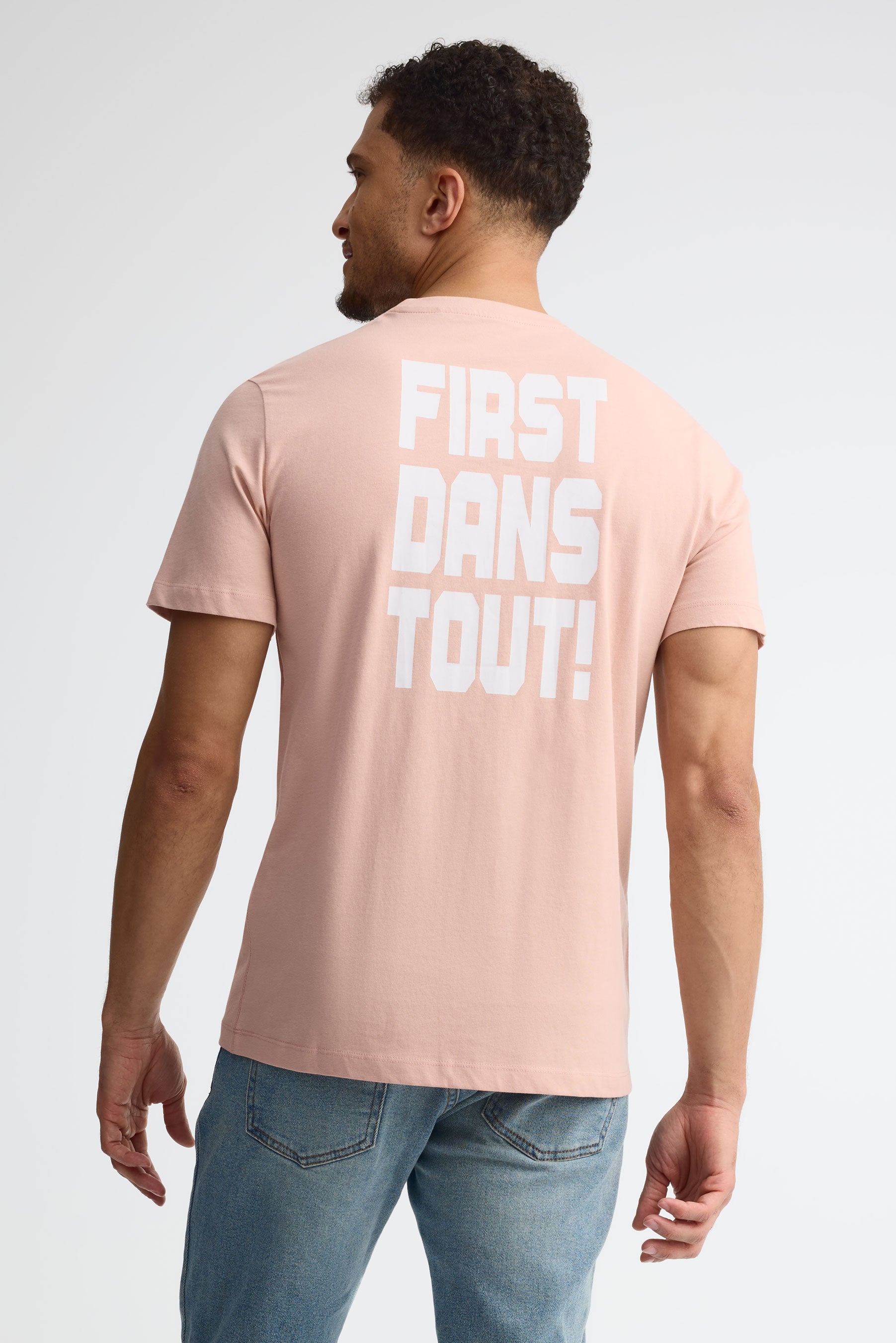 T-shirt col rond imprimé - Adulte unisexe && VIEUX ROSE