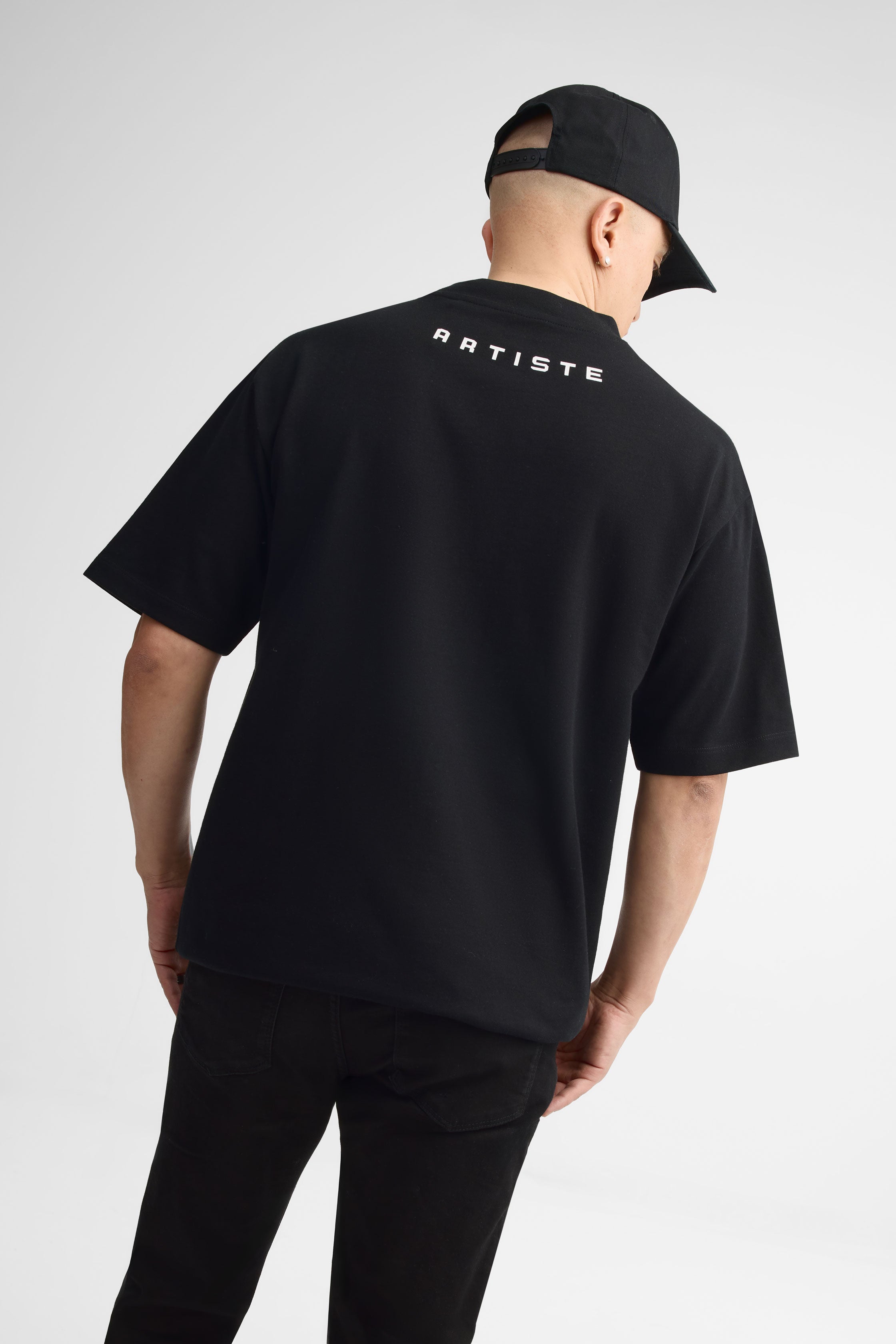 T-shirt col rond imprimé - Adulte unisexe && NOIR
