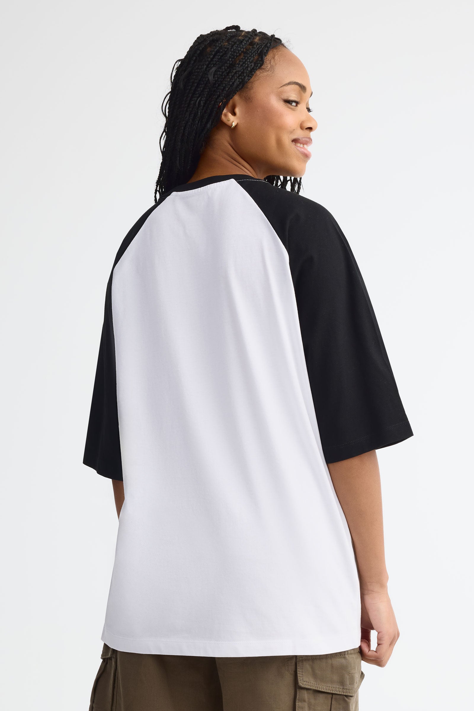 T-shirt col rond imprimé - Adulte unisexe && BLANC/NOIR