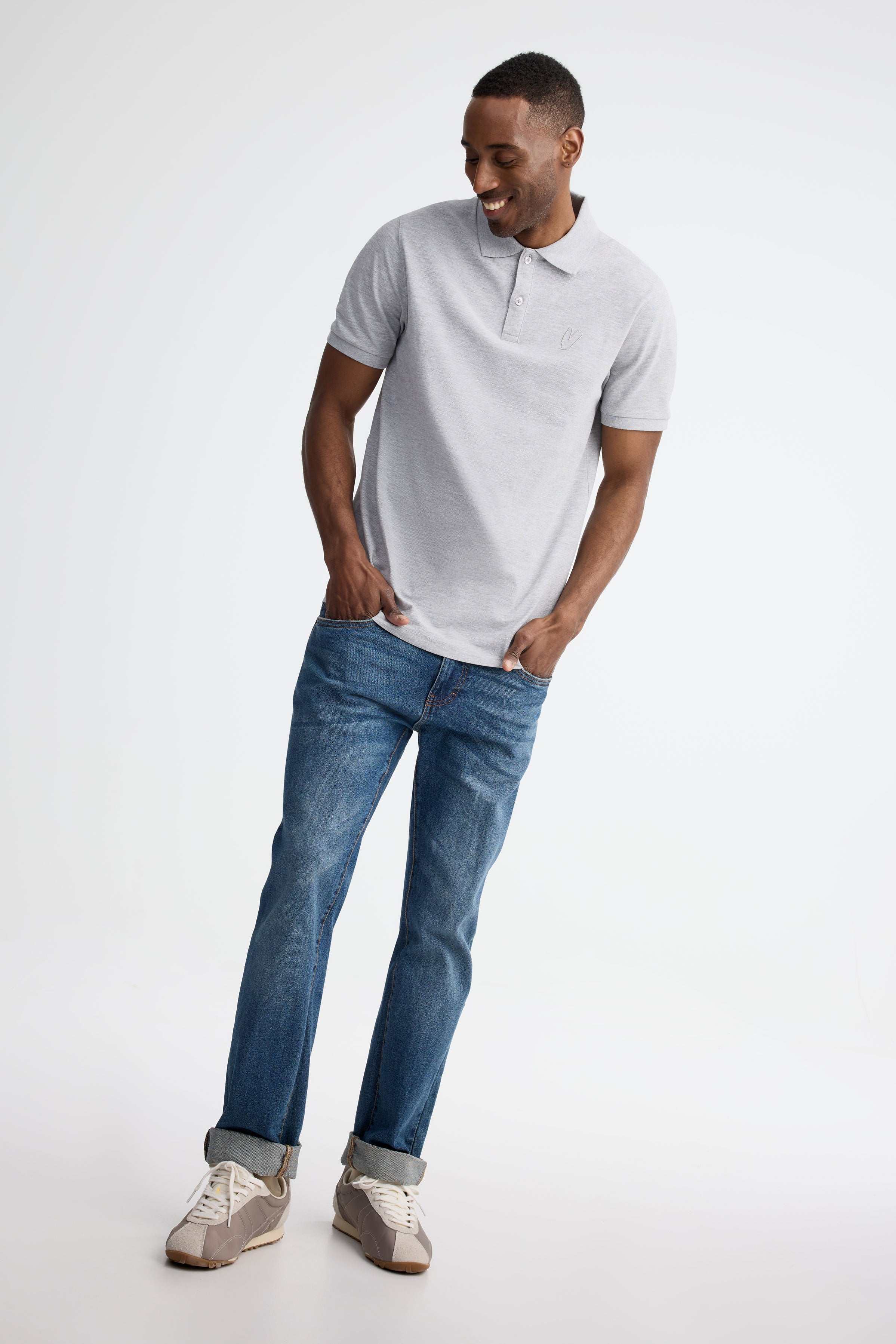 Polo manches courtes - Adulte unisexe && GRIS MIXTE
