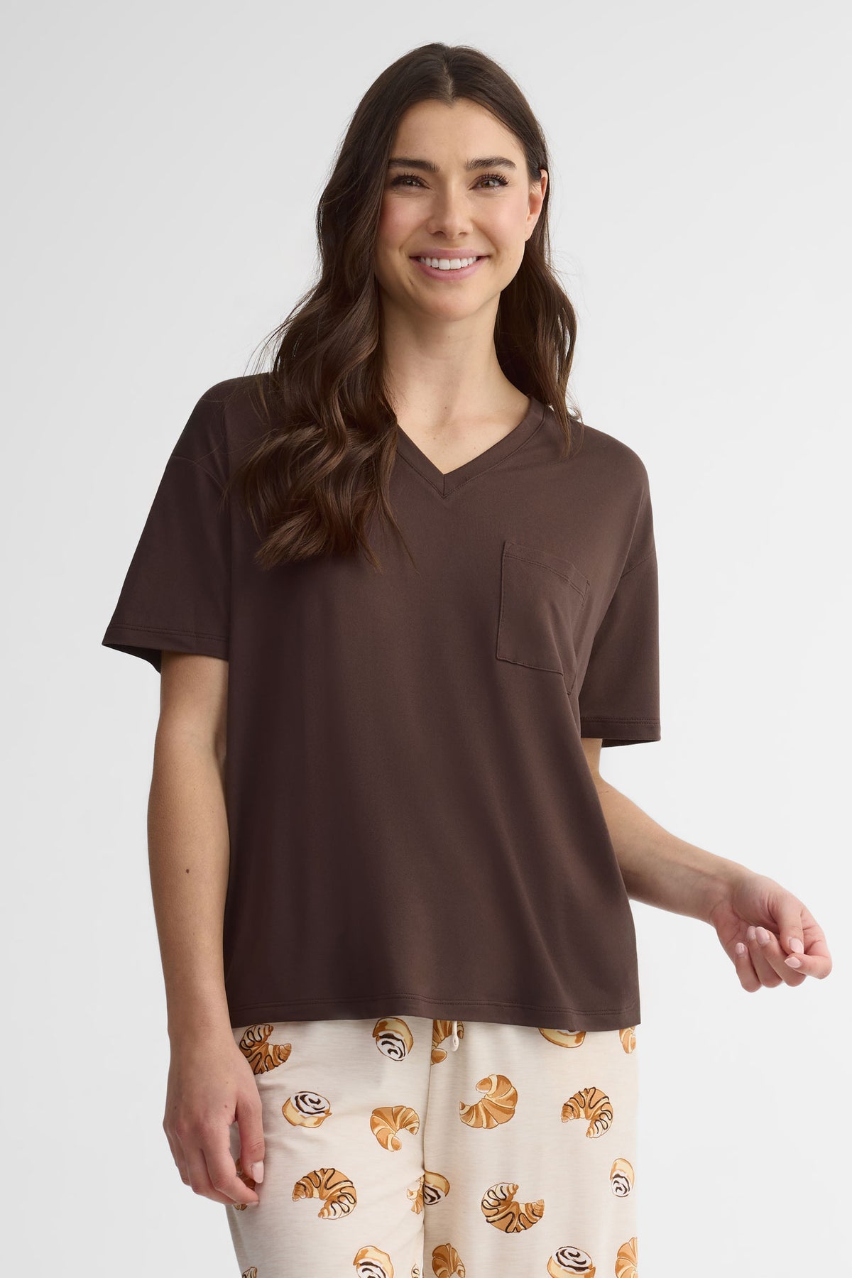 T-shirt pyjama moss - Femme && BRUN FONCE