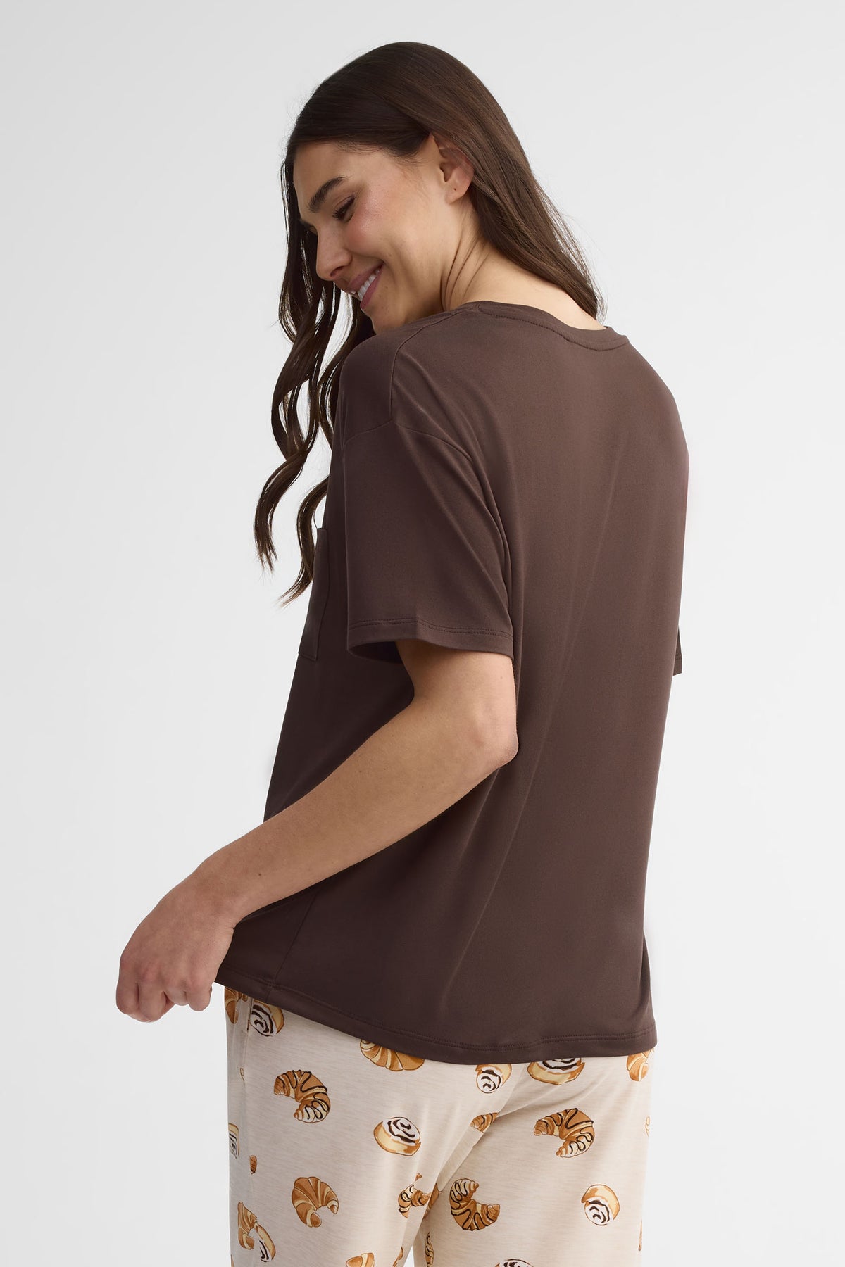 T-shirt pyjama moss - Femme && BRUN FONCE